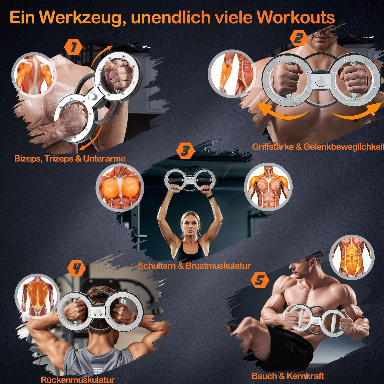 GOPLUS Burn Machine 5,35 kg rotator 360° regulowany opór trener dłoni i przedramion