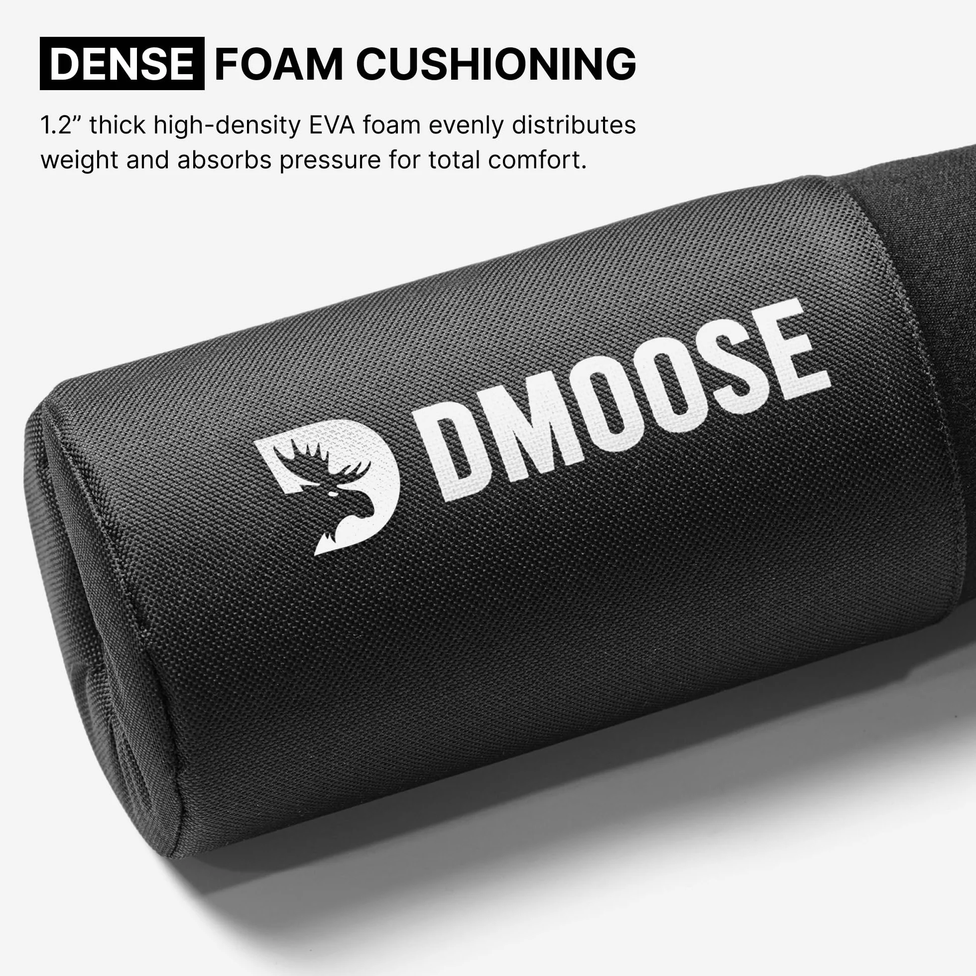 DMoose Fitness Podkładka pod sztangę, do przysiadów i rzuceń, odciąża szyję, ramiona i dolną część pleców, antypoślizgowa podkładka do przysiadów z pianki EVA z paskami bezpieczeństwa, podkładka