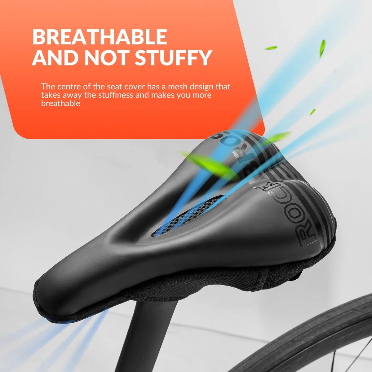 ROCKBROS Pokrowiec na Siodełko Rowerowe Żelowy, Miękki Ochraniacz na Siodełko Rowerowe Ergonomiczna Osłona Siodła do Rowerów MTB, Szosowych, Elektrycznych 28,5 * 17 cm