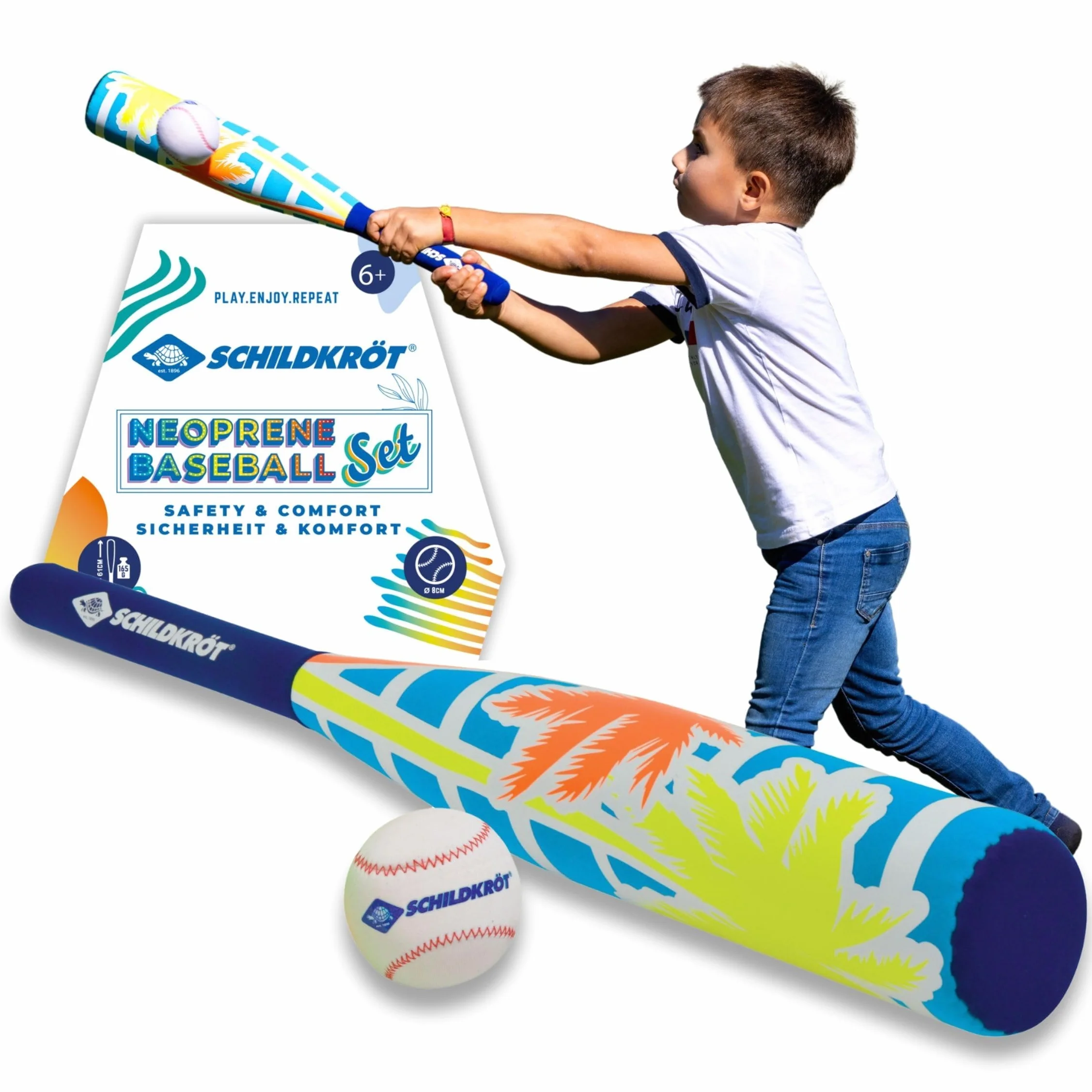 Schildkröt Unisex – neoprenowy zestaw baseballowy dla dorosłych, 1 miękki kij baseballowy z powłoką z neoprenu, 1 piłka, modny, dla dzieci i rodziny