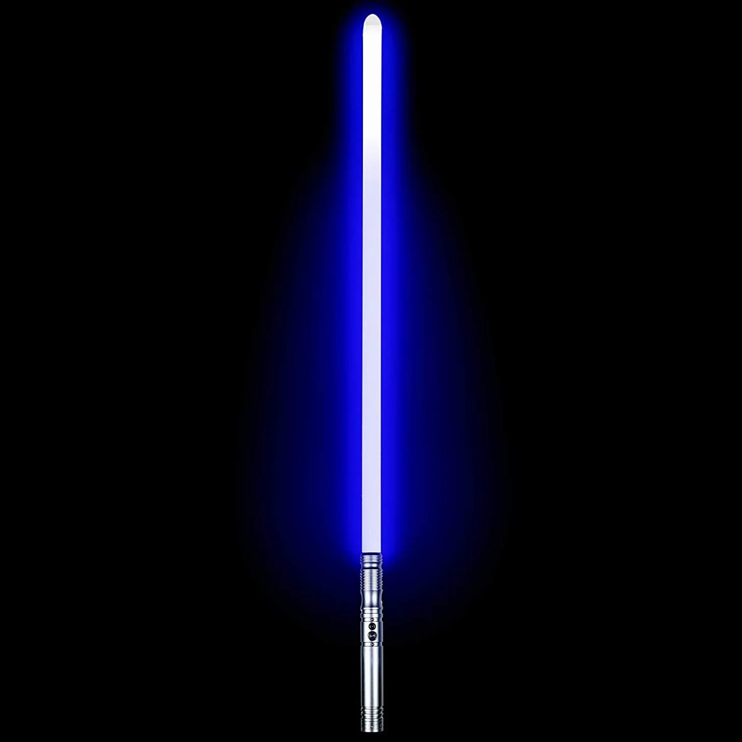 Duel Light Saber Metalowy Aluminiowy Miecz Świetlny Hilt Force FX LED 6 Czcionkami Dźwiękowymi Ładowalny Srebrny