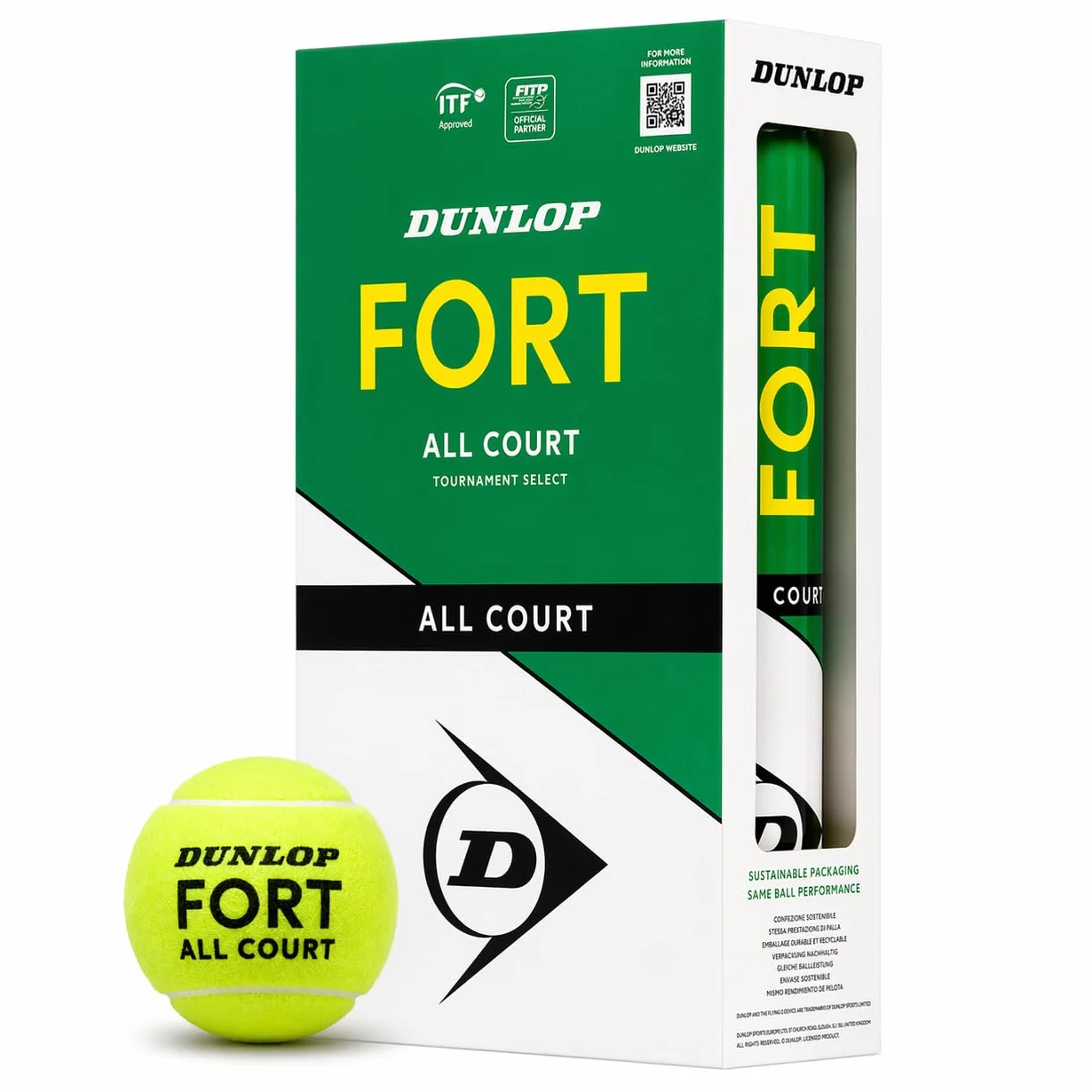 DUNLOP Piłka tenisowa Fort All Court TS – do piasku, twardego podłoża i trawnika (2 x 4 piłki)