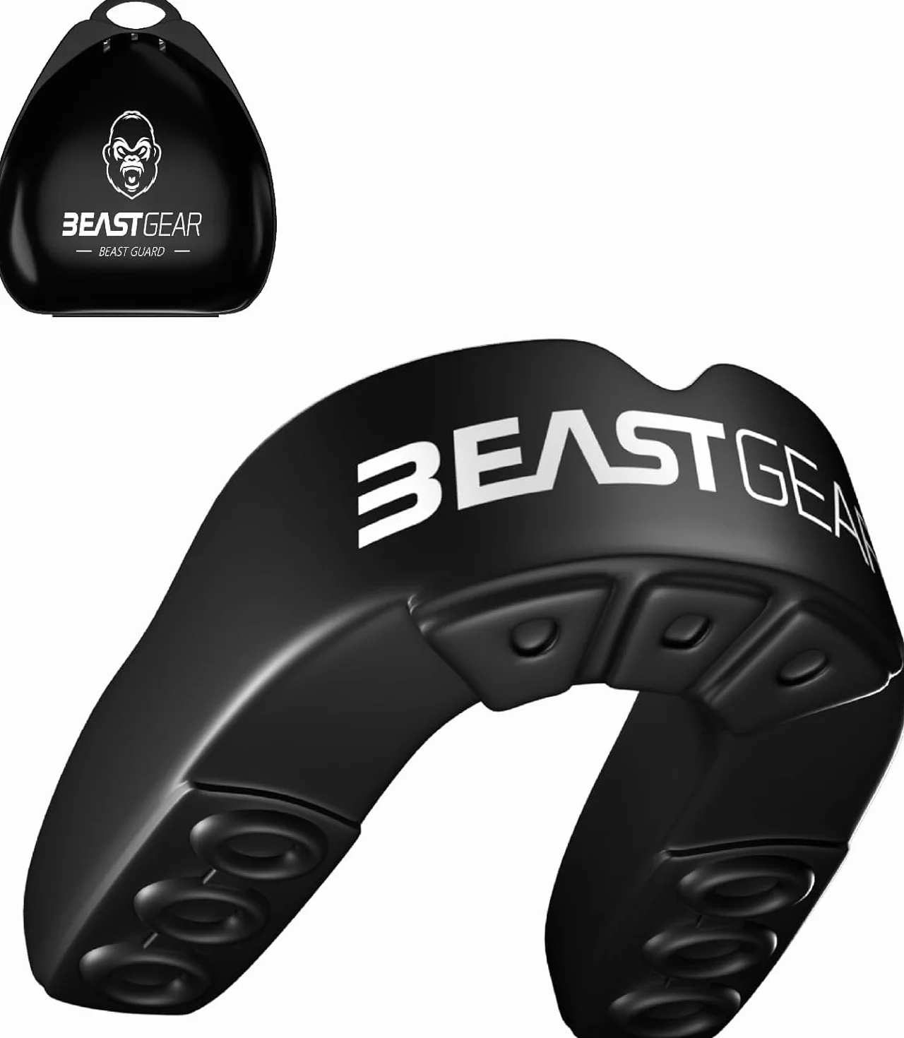 Beast Gear Sportowa osłona zębów - Protezione Denti e Mascella, Adatto per Boxe, MMA, Rugby, Calcio, Hockey z Custodia Igienica, dla dorosłych i nastolatków (11+)