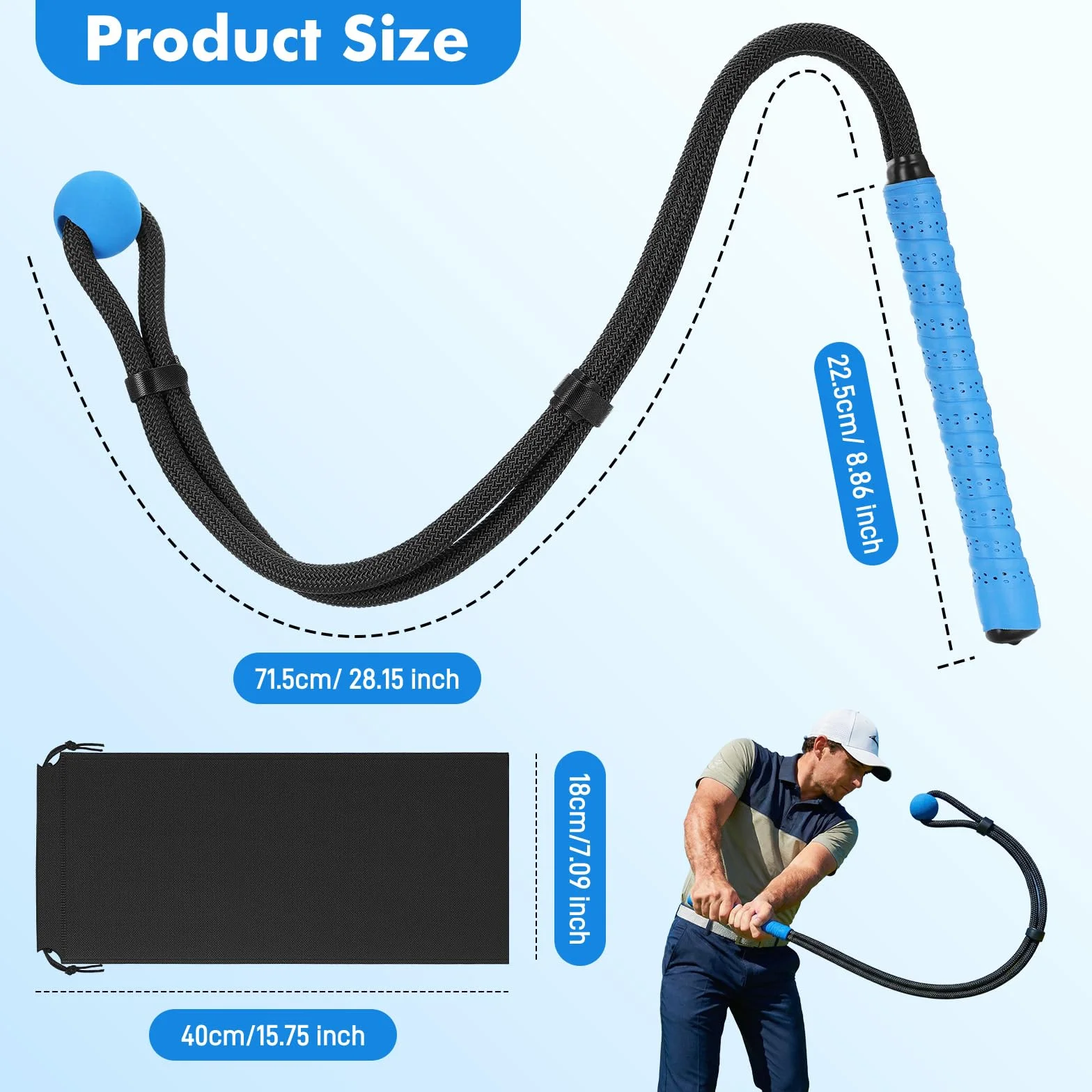 Starvortex Golf Swing Trainer, wysuwany trener zamachowy do treningu