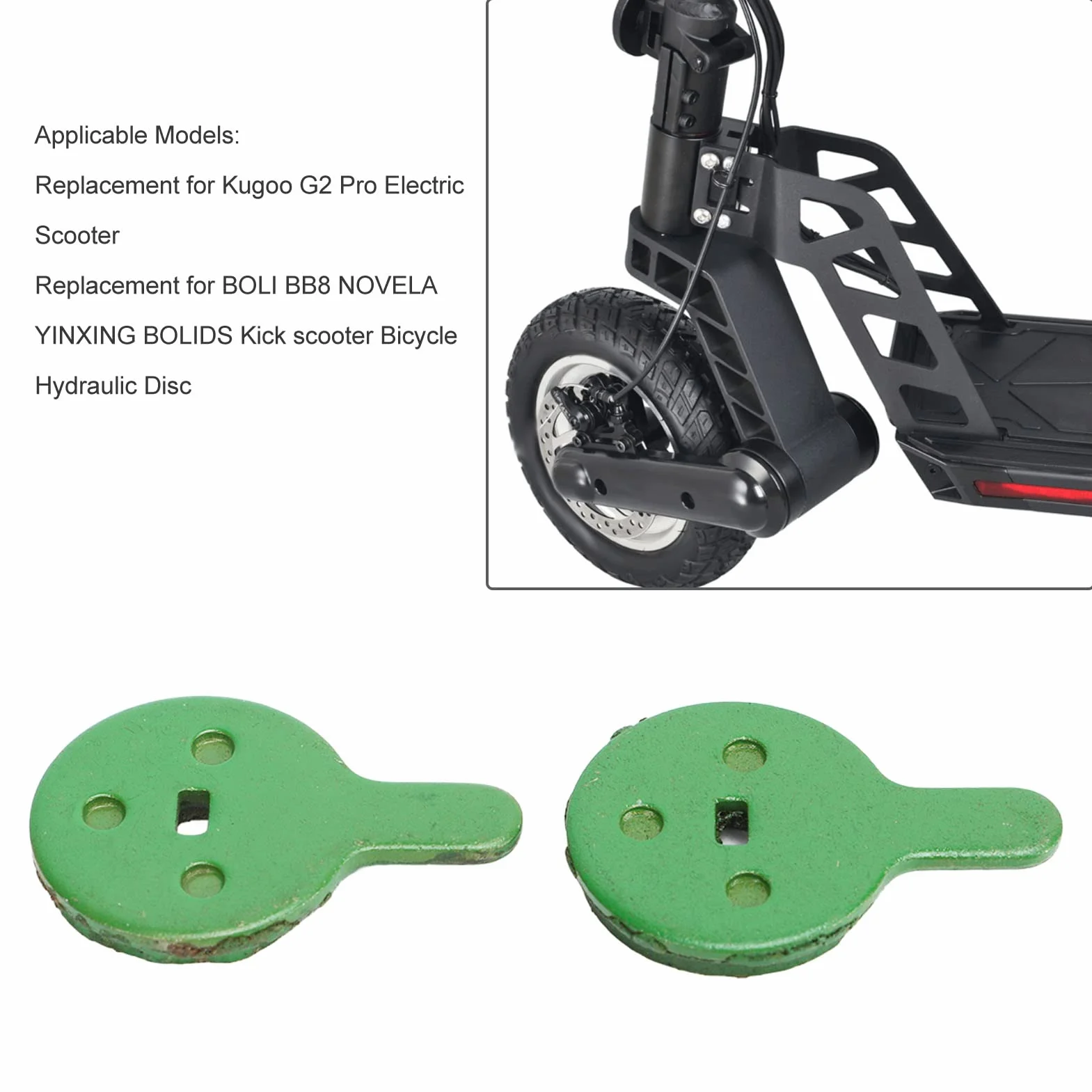 Klocki Hamulcowe do Skutera Elektrycznego Kugoo G2 Pro do BOLI BB8 NOVELA YINXING BOLIDS Hulajnoga Rowerowa Tarcza Hydrauliczna 5 par Miedziana Półmetalowa Gładka Wymiana Hamowania