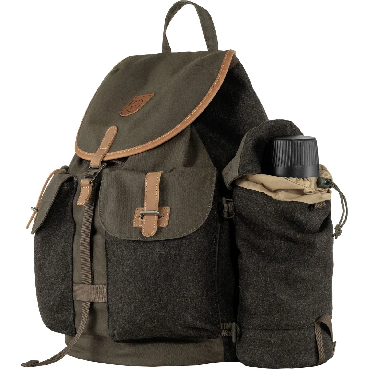 Fjallraven, Värmland Wool, kieszeń boczna, ciemny brąz oliwkowy, 4 l, uniseks, dla dorosłych, ciemnooliwkowo-brązowy