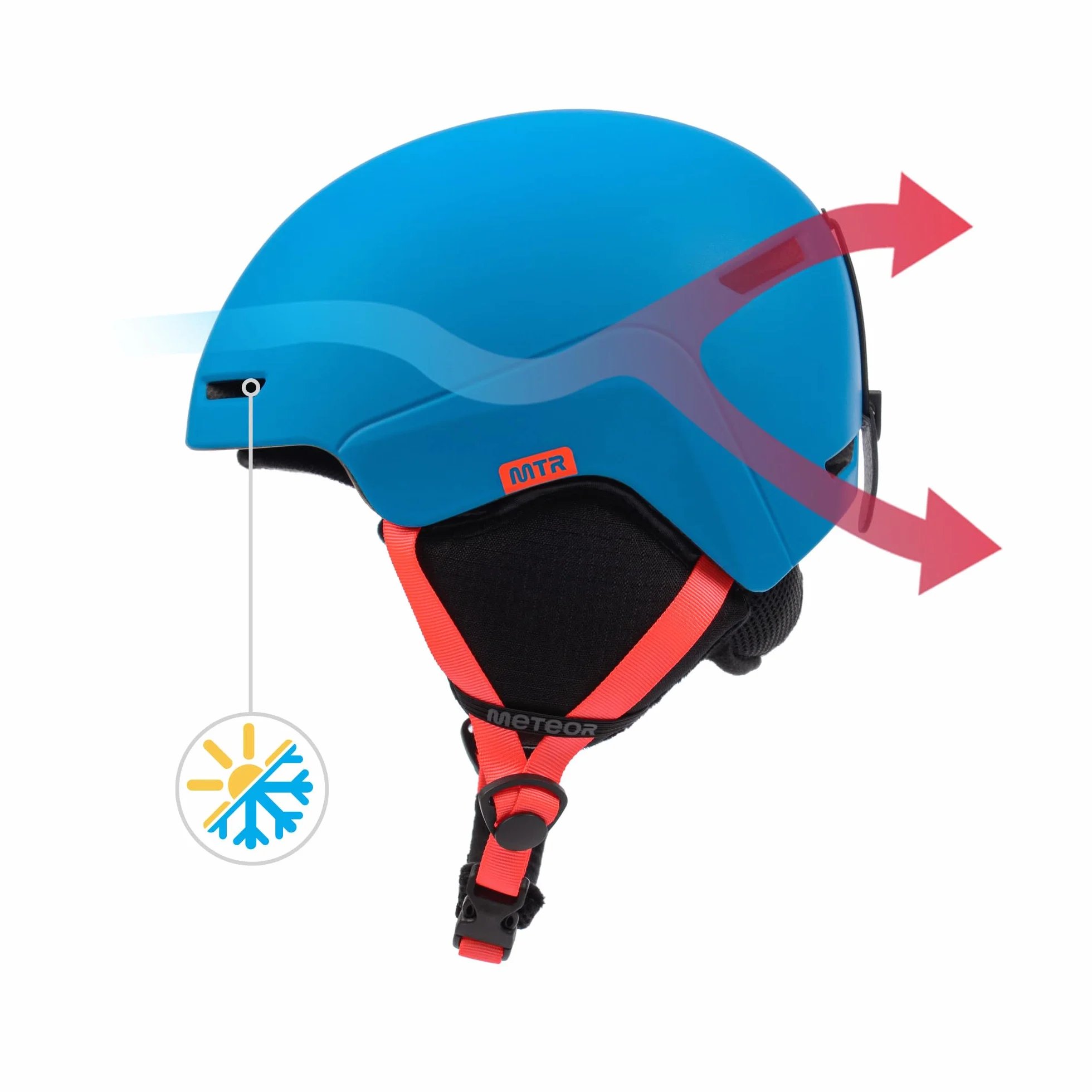 Kask narciarski Helmet snowboardowy Damski męski dla dorosłych Ochronny Narciarstwo Bezpieczeństwo Sportowe Zimowe Meteor