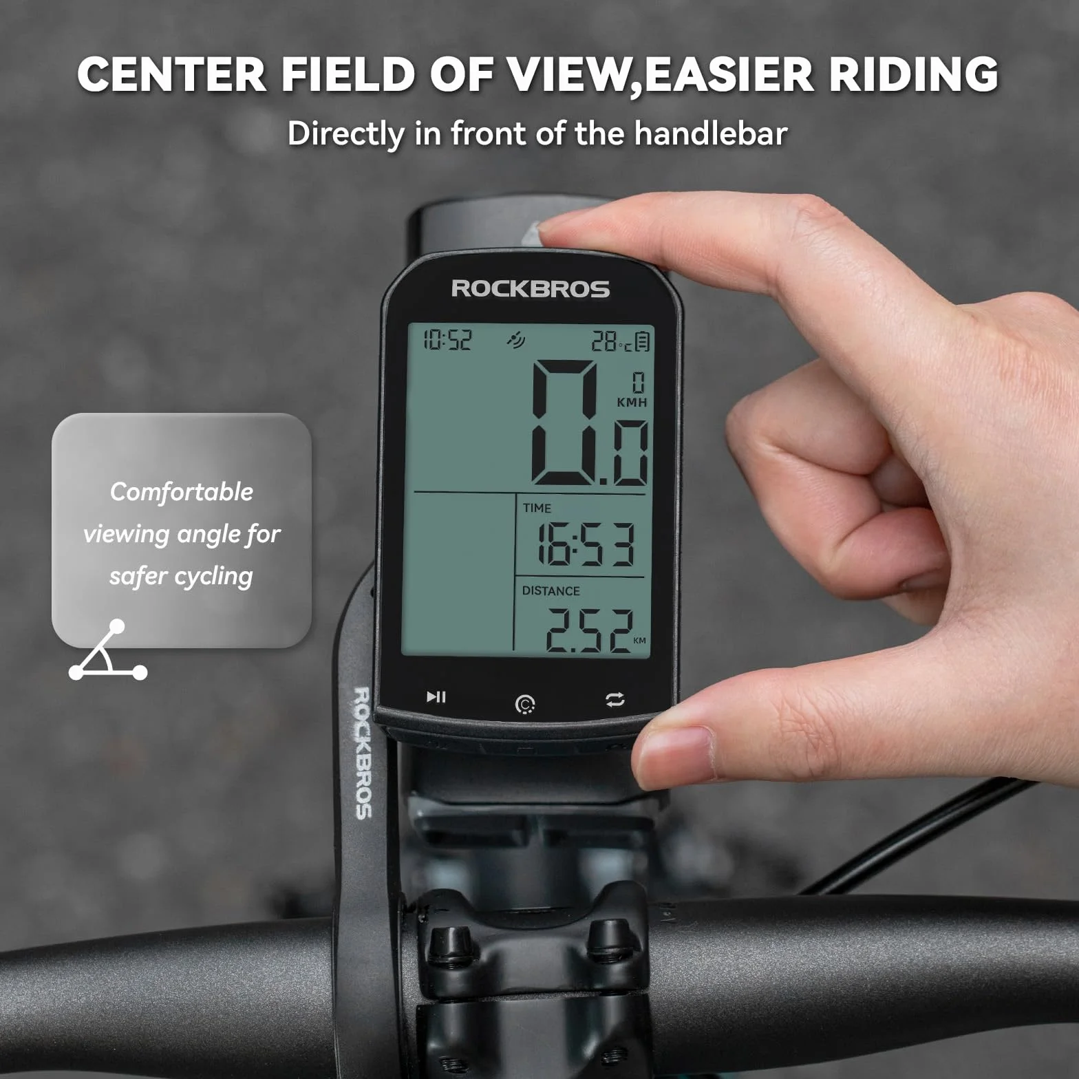 ROCKBROS Fahrradcomputer Halterung 31.8mm kompatibel Garmin Wahoo Bryton GPS MTB Rennrad