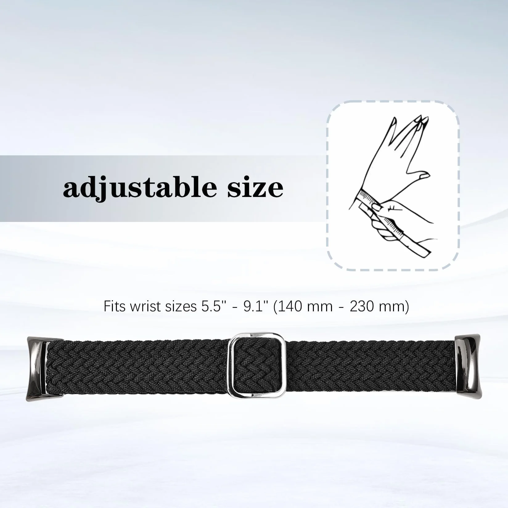 Pleciona bransoletka Mi Band 9 / Mi Band 8 dla mężczyzn i kobiet, elastyczny, miękki nylon, pasek do zegarka, zapasowy pasek do Xiaomi Smart Band 9 / Xiaomi Smart Band 8, 2 sztuki