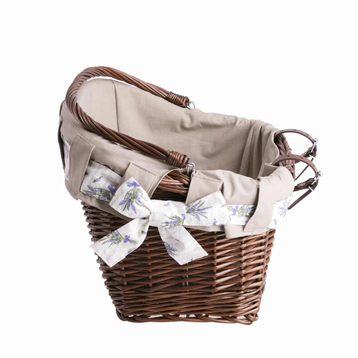e-wicker24 Kosz rowerowy z przodu, wiklinowy kosz na kierownicę