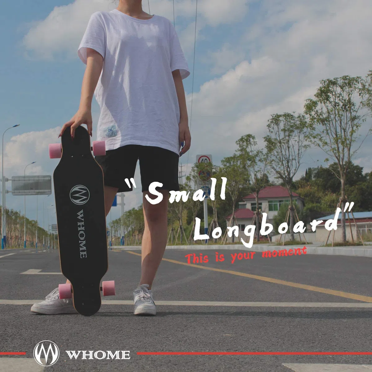 WHOME Pro Longboards – mała deskorolka Longboard Cruising 79 cm dla dorosłych / dzieci / chłopców Pro / początkujących z narzędziem T