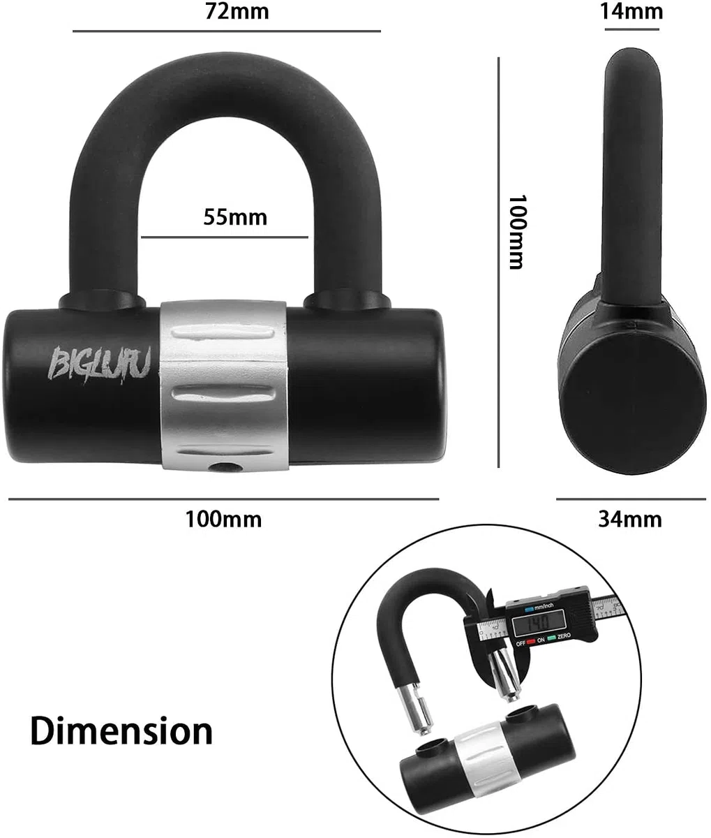 Abus Level 10 zapięcie rowerowe, zamek do motocykla, ciężki zamek rowerowy, długość 120 cm, 14 mm, do roweru, motocykla, skutera, roweru elektrycznego (łańcuch 120 cm z zamkiem U i 4 kluczykami)