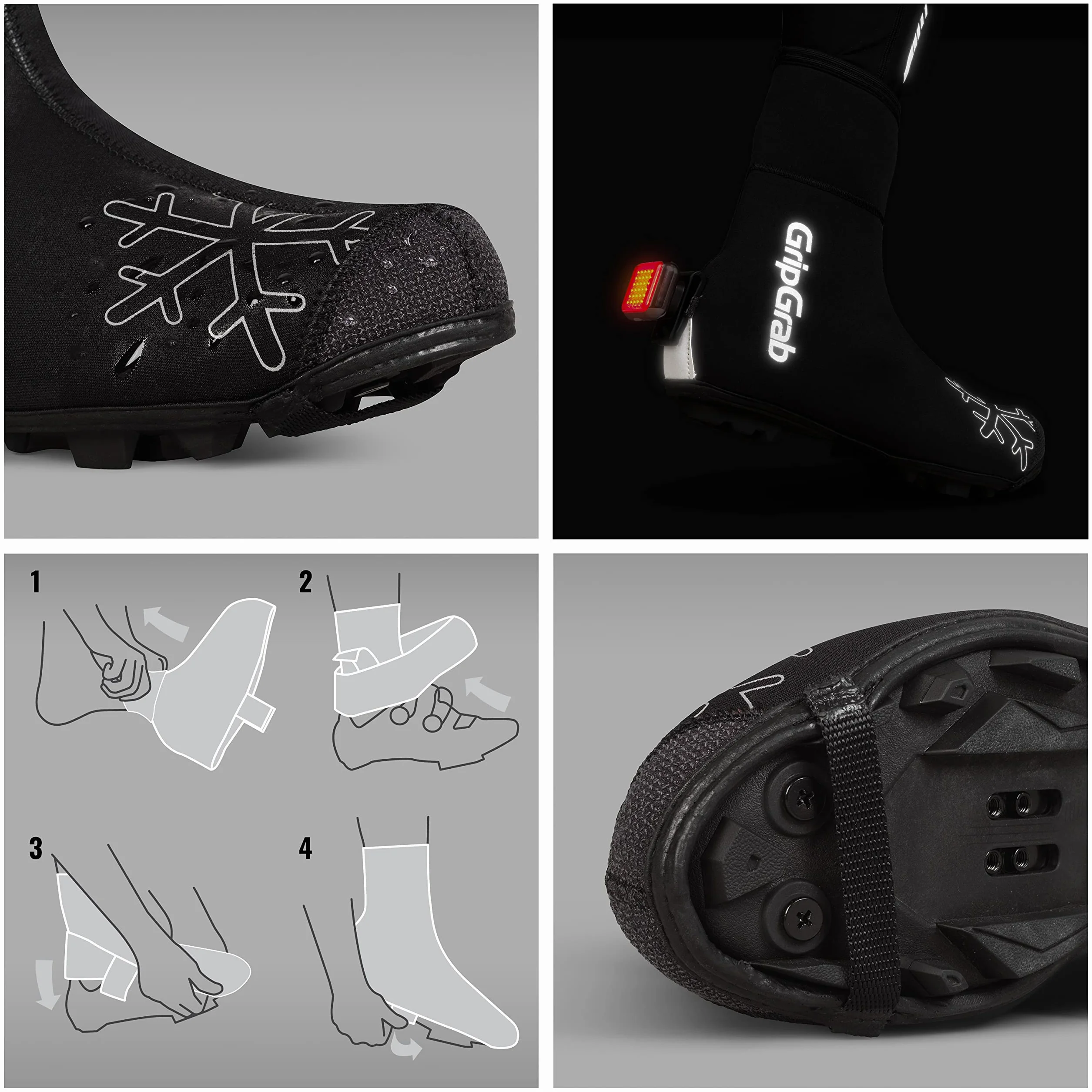GripGrab Gripgrab Arctic X zimowe ochraniacze na rower górski, z motywem grawitacji, ciepłe, wodoodporne, z polaru, z podszewką MTB, Cx - ochraniacze na buty rower Unisex