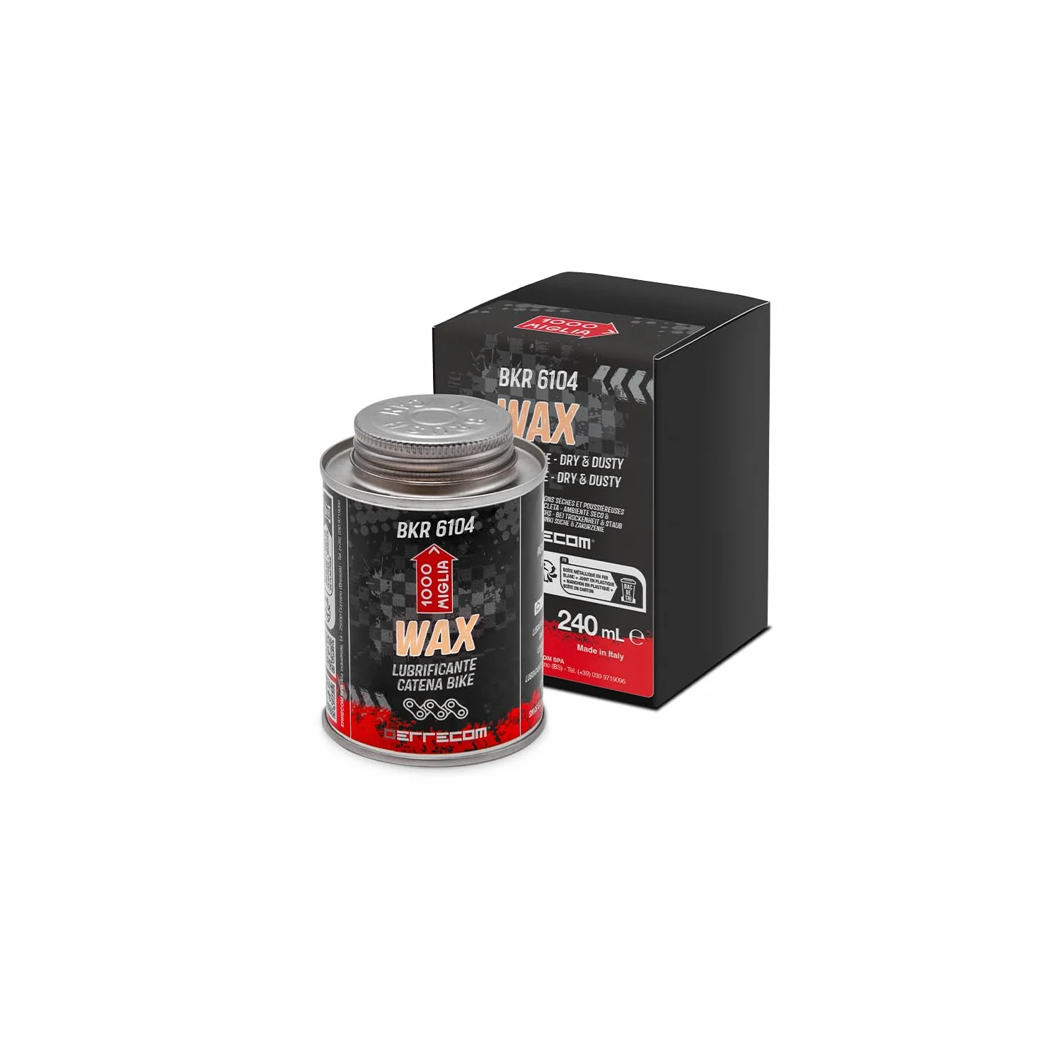 1000 Miglia BKR 6104 DRY Wosk do Łańcucha Rowerowego 240 ml Suchy Warunki Pogodowe