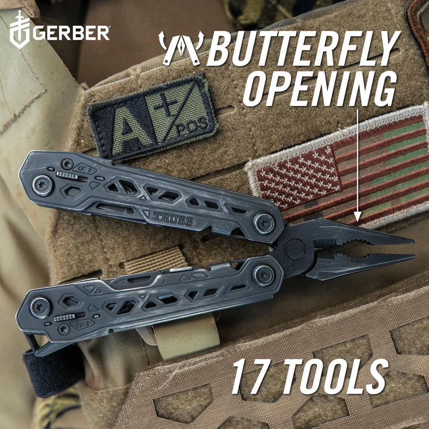 Gerber Truss Multi Tool Wielofunkcyjne narzędzie 17 funkcji nylonowa pochwa czarne
