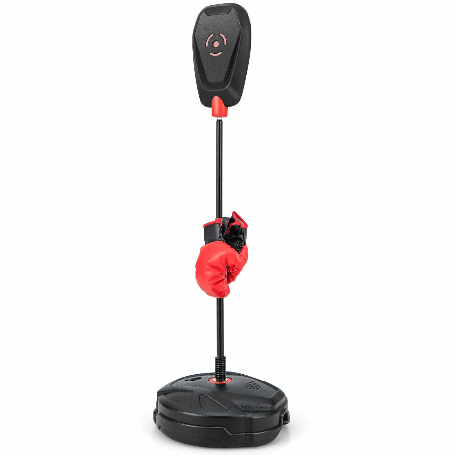COSTWAY Stojący worek bokserski dla dzieci, trening bokserski 95-126 cm, z regulacją wysokości, zestaw zawiera rękawice bokserskie, boks Speedball dla chłopców i dziewczynek od 5 lat
