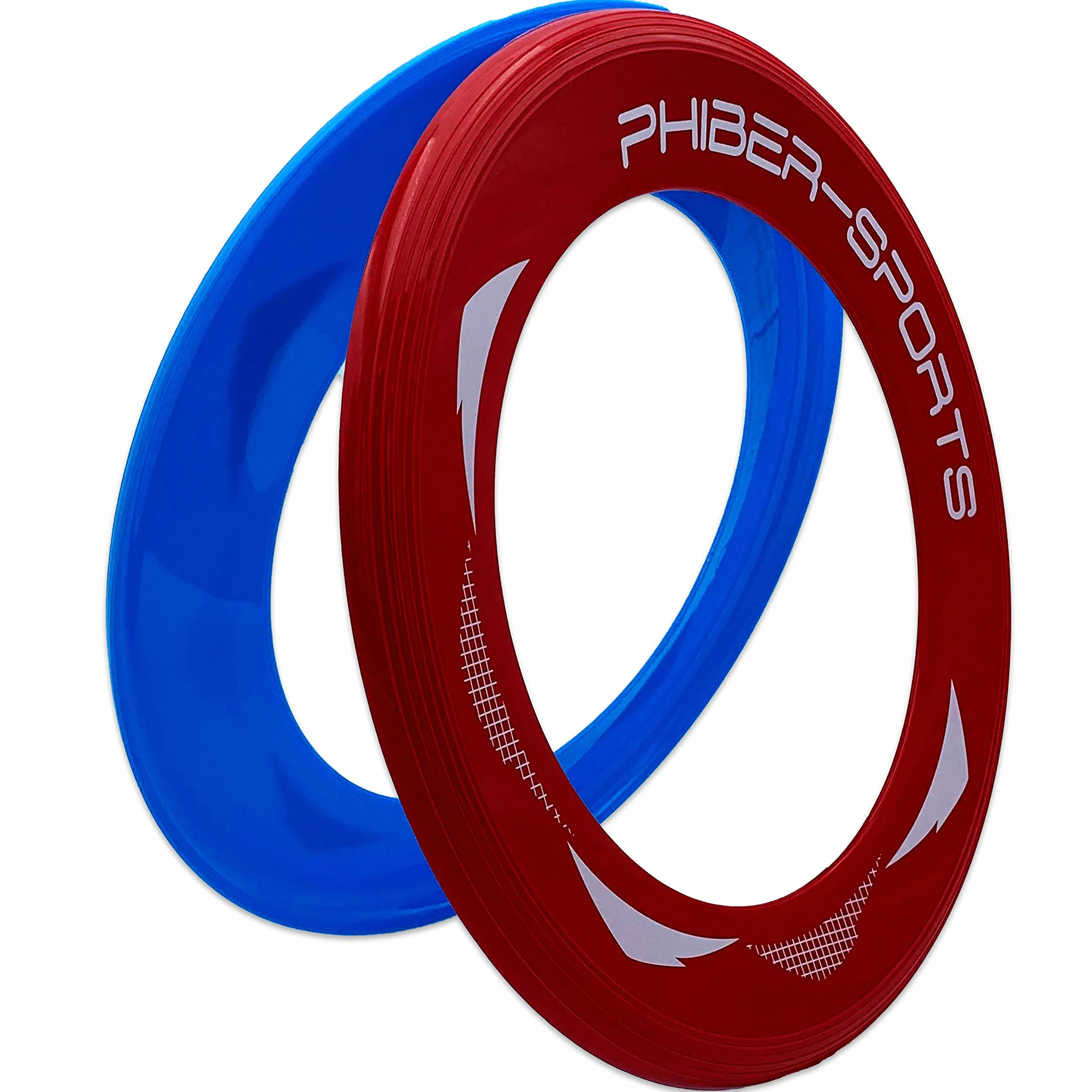 PHIBER-SPORTS Pierścienie do frisbee – 2-pak premium lekkich pierścieni do rzucania – 80% lżejszych niż standardowe dyski frisbee - Łatwe do złapania – Doskonała trajektoria lotu - Idealne dla dzieci