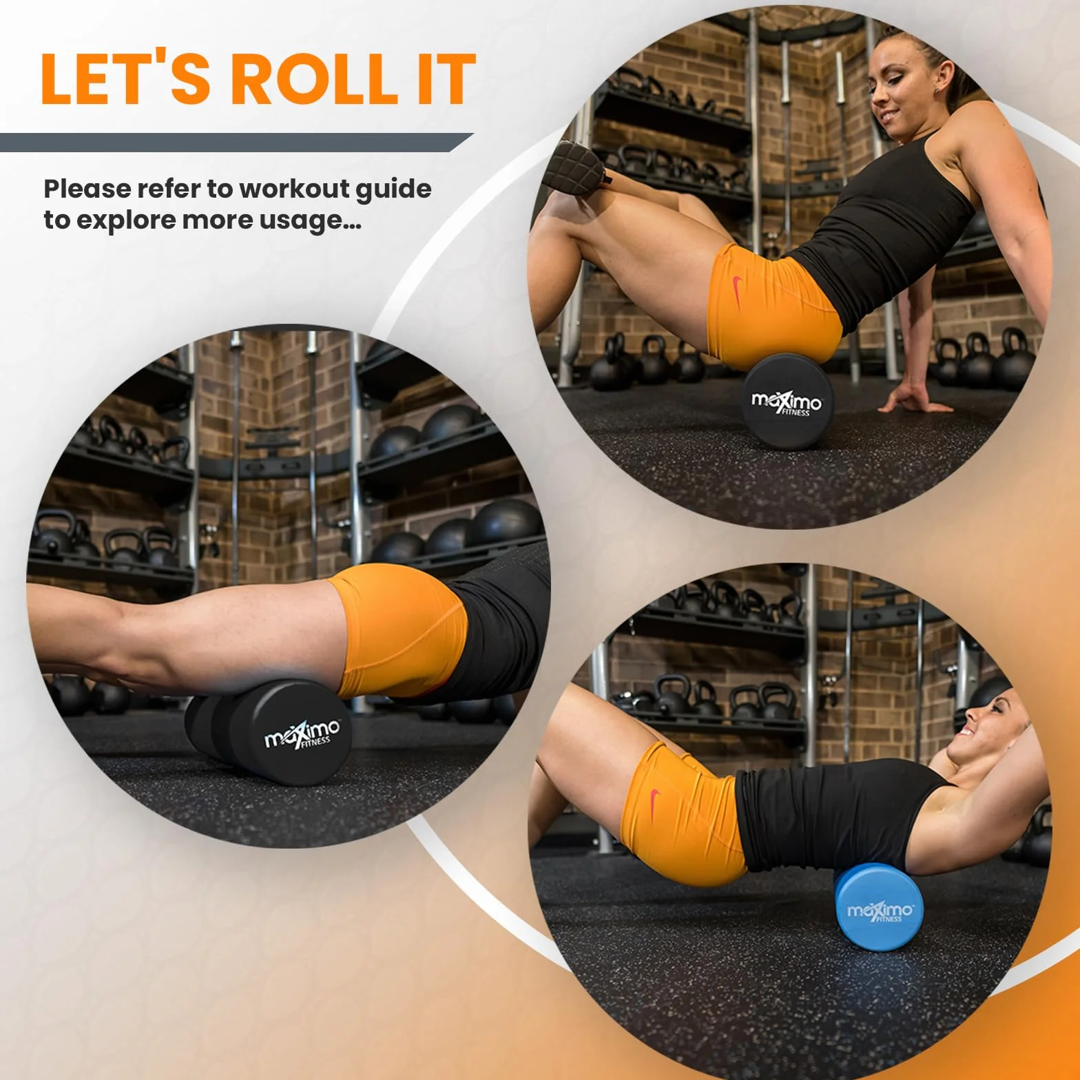Maximo Fitness Wałek do masażu powięzi 45 x 15 cm średnio twardy do jogi i regeneracji