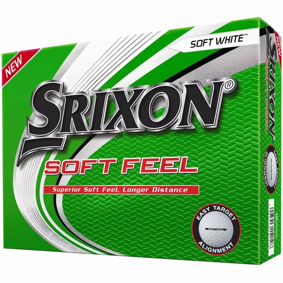 Srixon Soft Feel Lady White - tuzin piłek golfowych - dystans i niska kompresja - damskie piłki golfowe - prezenty golfowe i akcesoria golfowe dla kobiet