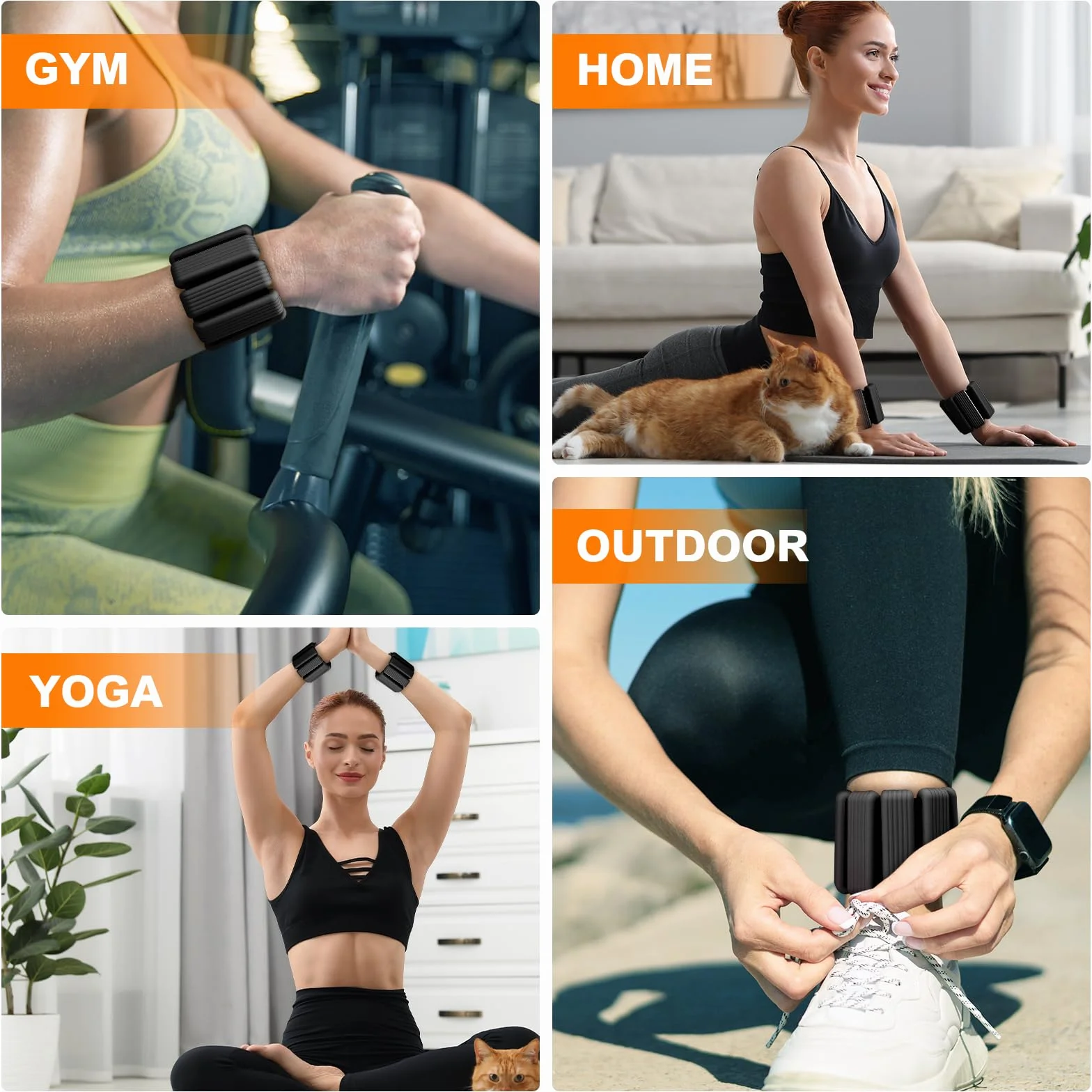 Regulowane ciężarki na nadgarstki i kostki dla kobiet mężczyzn zestaw 2 szt. (0,5 kg każdy) - 1 kg opaski na nadgarstki do siłowni, pilatesu, jogi, joggingu, tańca, pływania