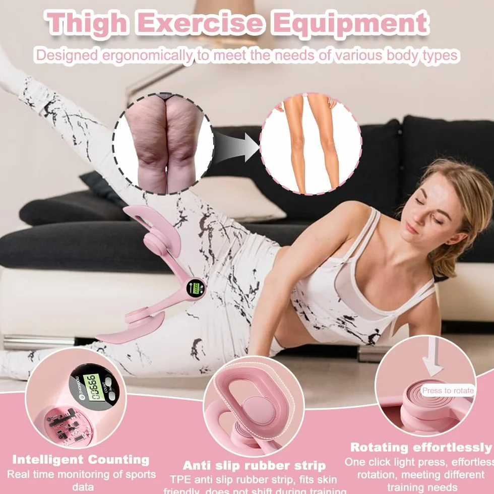 Thigh Master, przyrząd treningowy do treningu pośladków kobiecych z inteligentnym liczeniem, trymer wewnętrzny uda, trener dna miednicy, trening bioder, ramion