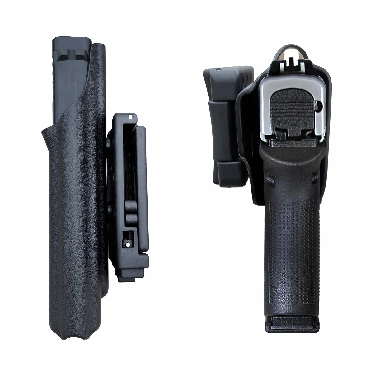 POLE.CRAFT G43x Kabura OWB Kydex do G43/G43X (Gen 3-5) Zewnątrz pasa Carry z Klipsem 1.5-2 cala, Czarny, Prawa Ręka