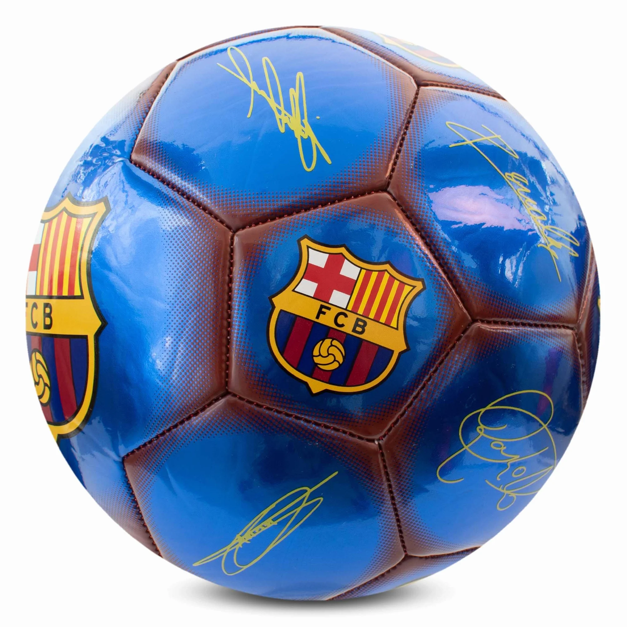 Hy-Pro Oficjalnie licencjonowana piłka nożna FC Barcelona Classic Signature, metaliczna, rozmiar 5, Barca, trening, mecz, towar, kolekcja dla dzieci i dorosłych, niebieski/czerwony