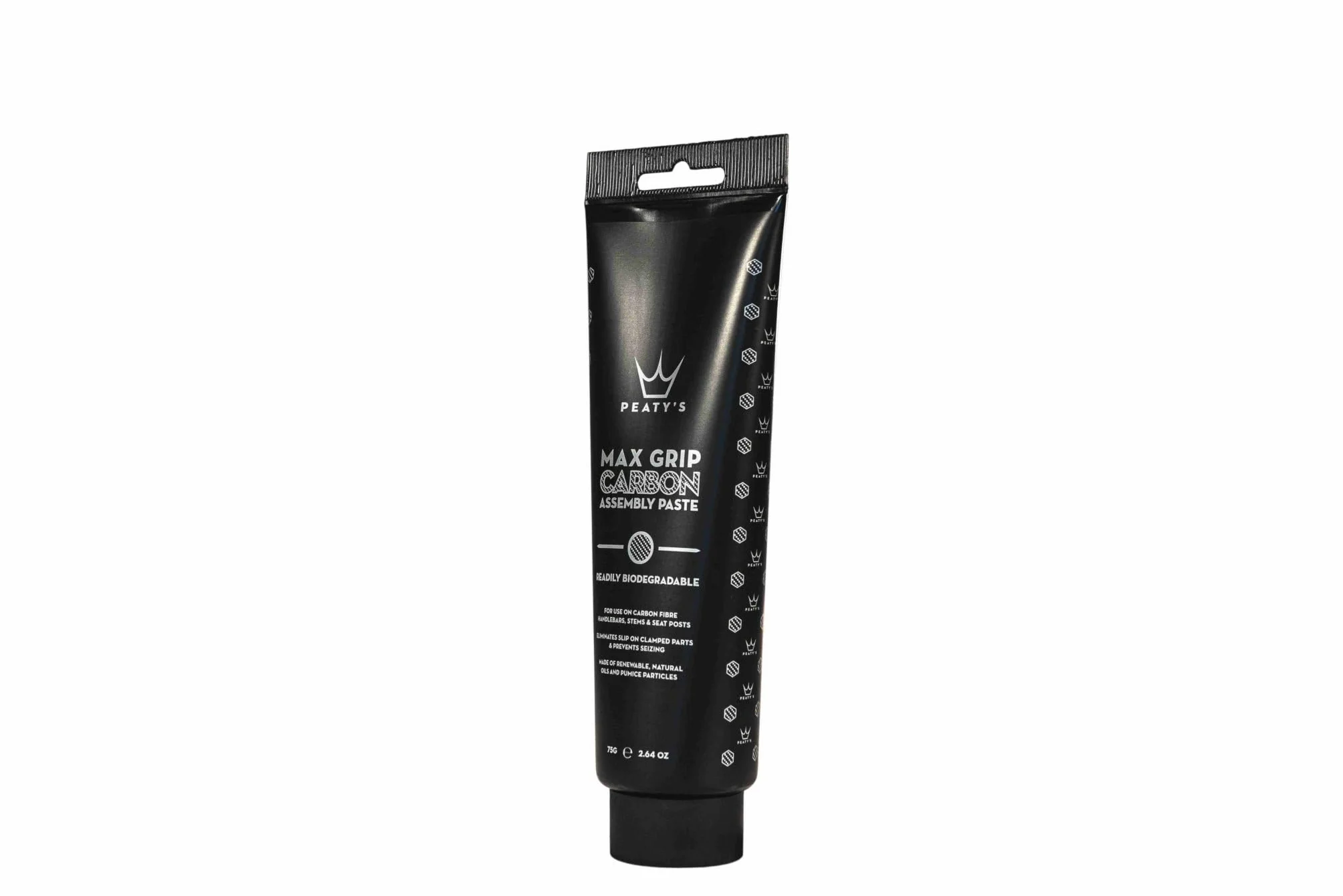 Peaty's Pasta z chwytakiem węglowym Max Grip (75 g), eliminuje poślizg między elementami roweru, kierownicą, łodygami rowerowymi i sztycami siodełek, łatwo biodegradowalna z naturalnych olejów i