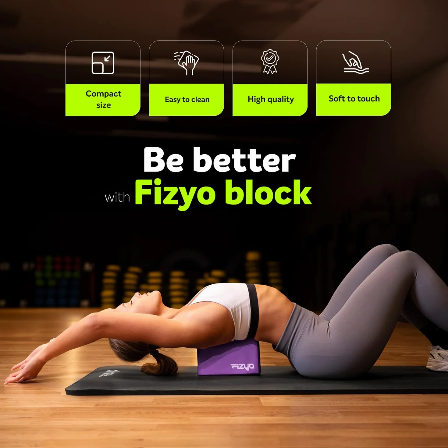 Fizyo Blok do Jogi z Pianki EVA Antypoślizgowy do Pilatesu Stretchingu Medytacji