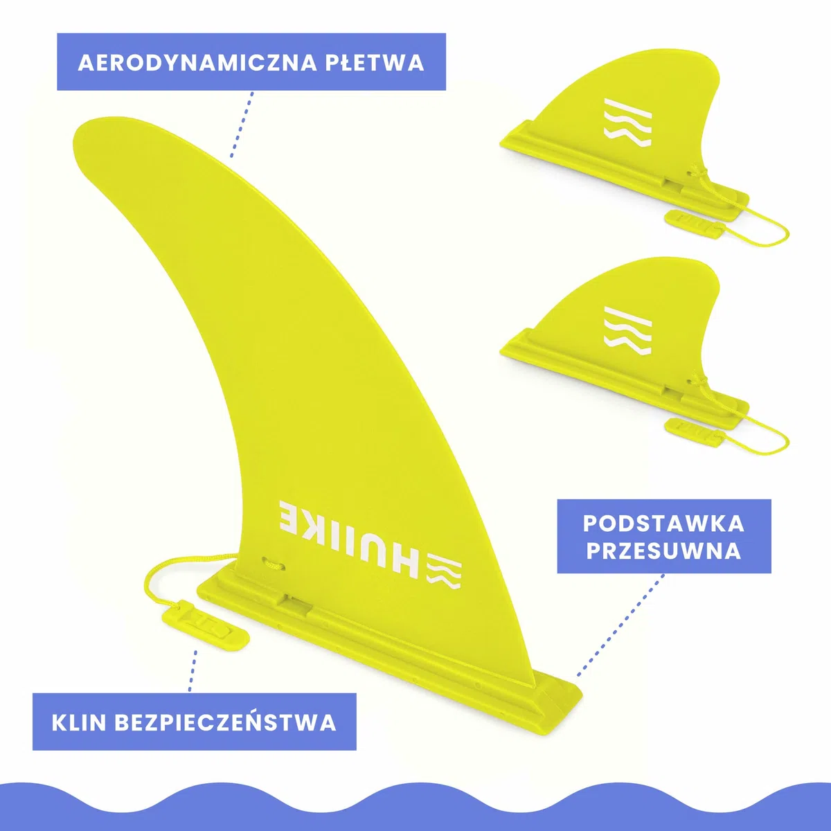 Zestaw 3 Wymiennych, Odłączanych Finów - HUIIKE | Fin do Wymiany na Tablicy Stand Up Paddle Board, Akcesoria do Planszy SUP, Wymienny Fin, SUP Akcesoria Planszy Stand Up Paddle Board