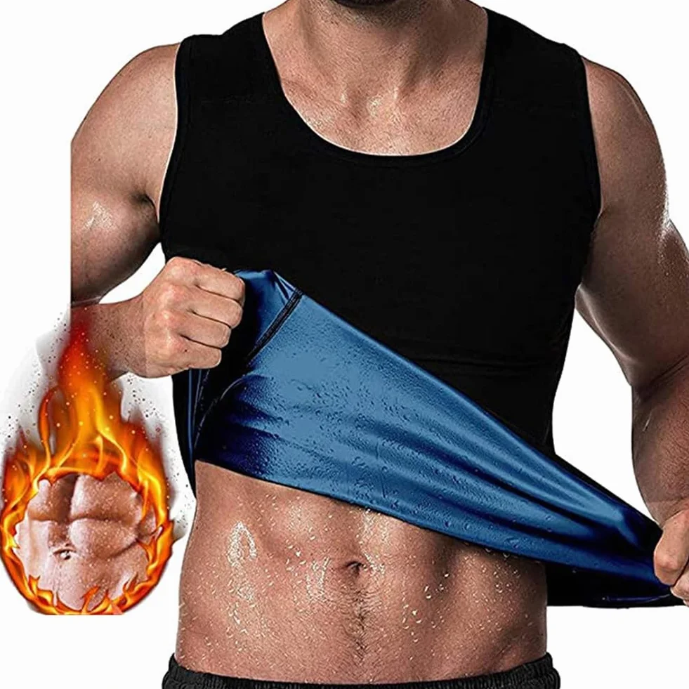 Męska kamizelka do sauna, strój do fitnessu i odchudzania potu, pas wyszczuplający, tank top, koszulka fitness, kamizelka pocąca się