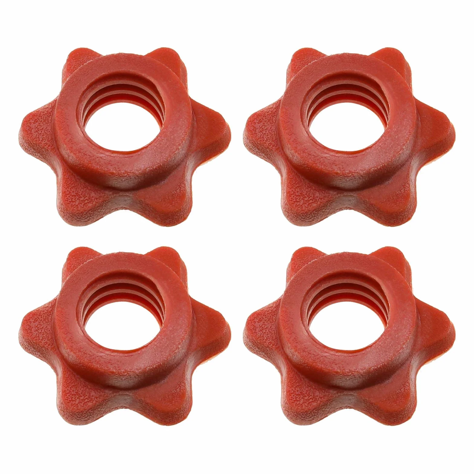 OTOTEC 4X Kołnierze spin-Lock 25mm Nakrętki sześciokątne Akcesoria sprzętowe Fitness, czerwony/srebrny