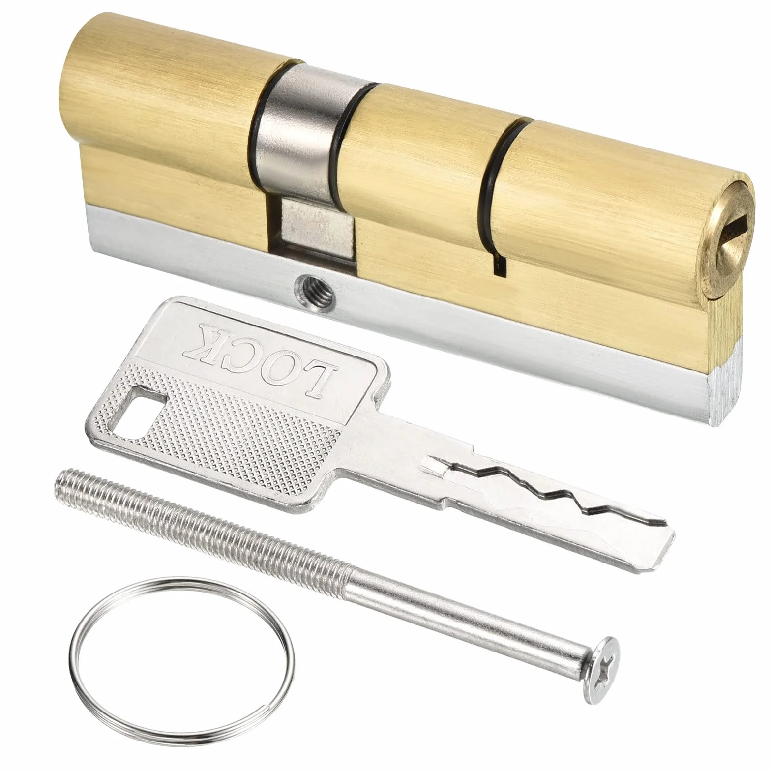PATIKIL 32,5/52,5 (85 mm) europejski podwójny cylinder zamkowy z 8 kluczami do drzwi drewnianych, aluminiowych