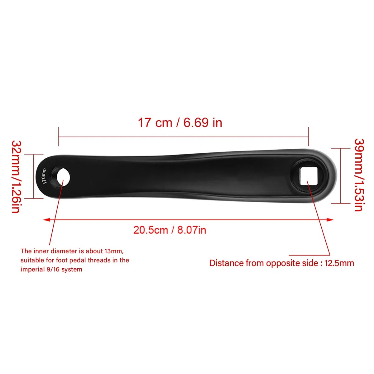 Lewa Korba Rowerowa 170mm Zestaw Ramion Korby ze Stopu Aluminium Rowerowa Lewa Korba Wymiana Akcesoriów Rowerowych