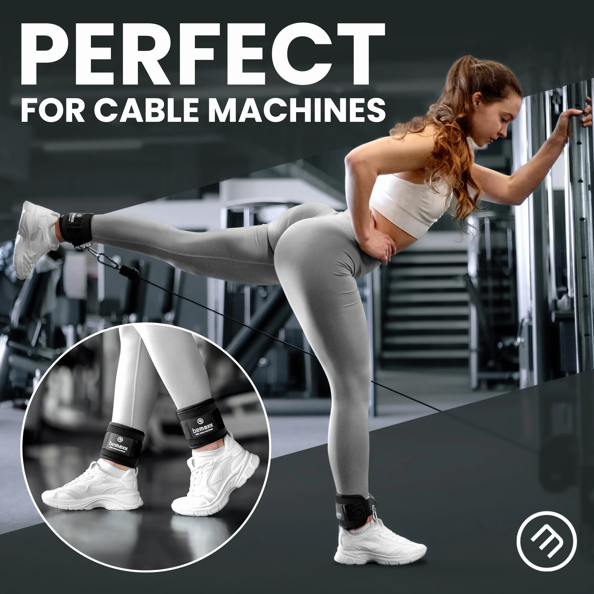 Zestaw 2 pasków na nogi + eBook treningowy, jeden rozmiar wyściełane ekspandery do stóp paski kostki, velcro do treningu nóg | noga fitness trening kobieta mężczyzna rozciąganie rozgrzewka