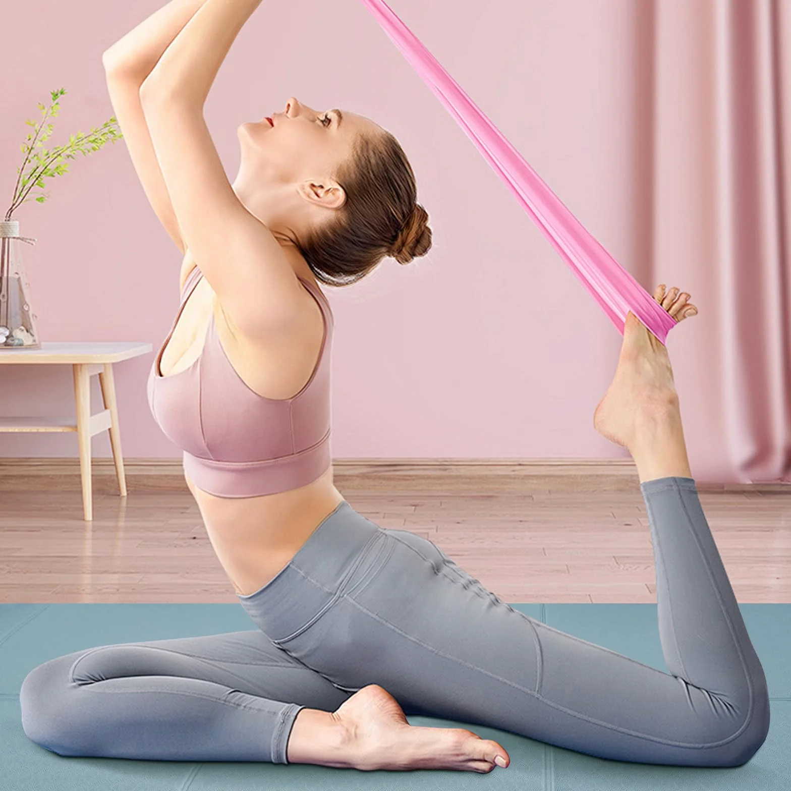 Składana przenośna mata do jogi TPE antypoślizgowa mata fitness do treningu 183×61×0,5 cm, mata podróżna gimnastyczna pilatesu do jogi,gimnastyki,treningu i podróży,dla kobiet i mężczyzn