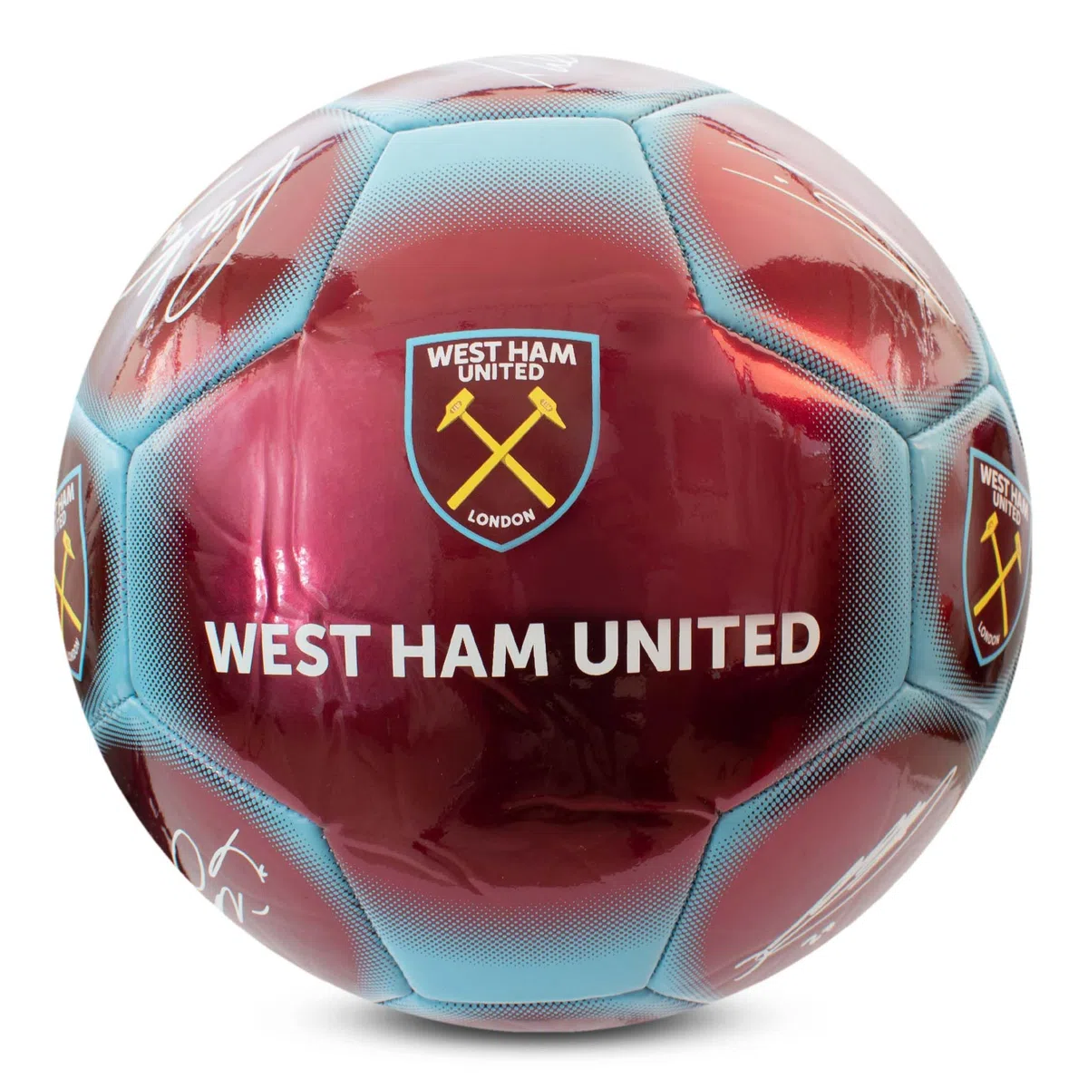 Hy-Pro Oficjalnie licencjonowana piłka nożna West Ham F.C. Classic Signature | metaliczny, rozmiar 5, młoty, trening, mecz, towar, kolekcjonerski dla dzieci i dorosłych