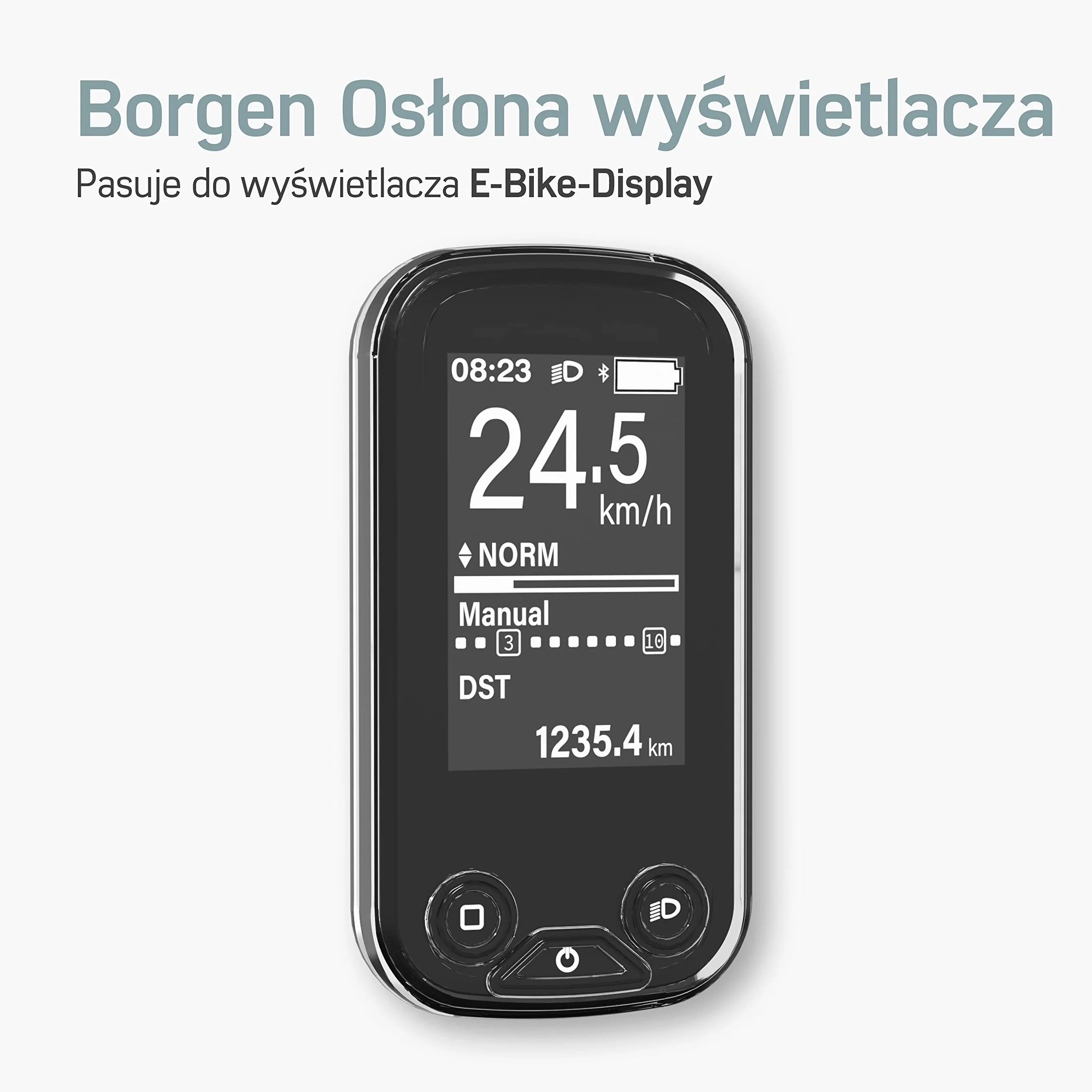 Osłona wyświetlacza roweru elektrycznego Borgen | pasuje do osłony Shimano Steps SC-E-6100 | Przezroczysta, wodoodporna