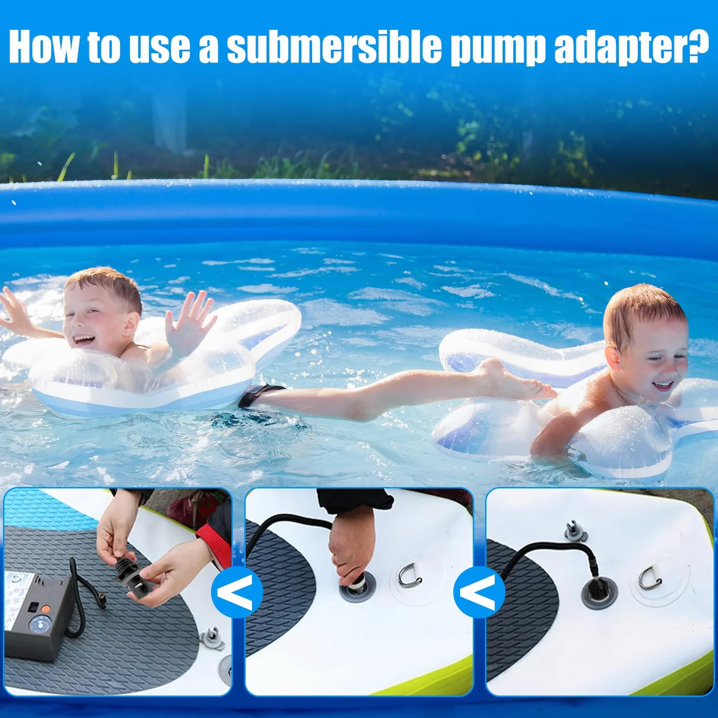 Zestaw adapterów do pompy SUP, 7 dysz, wąż powietrza, akcesoria do nadmuchiwanej deski