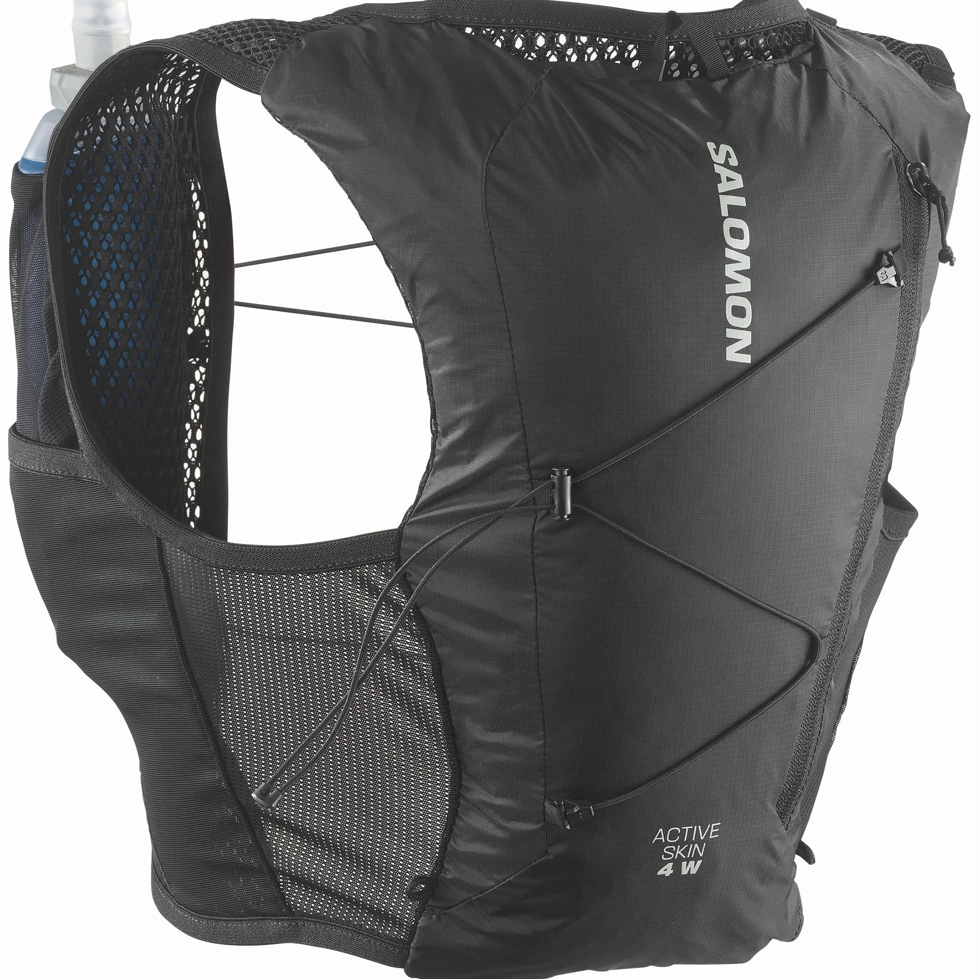Salomon Active Skin 4 x kamizelka z wodą z butlami do biegania w szlaku do biegania piesze wycieczki MTB w zestawie, specjalny projekt dla kobiet, łatwe nawodnienie, zoptymalizowane kieszenie i