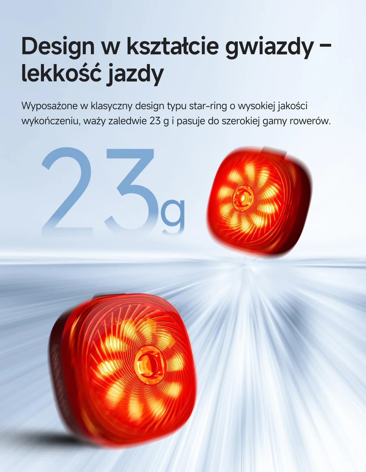 iGPSPORT TL50 Tylne Światło Rowerowe, Ładowanie USB-C, z Czujnikiem Hamowania, Widoczność Do 1,2 km, 6 Trybów Światła