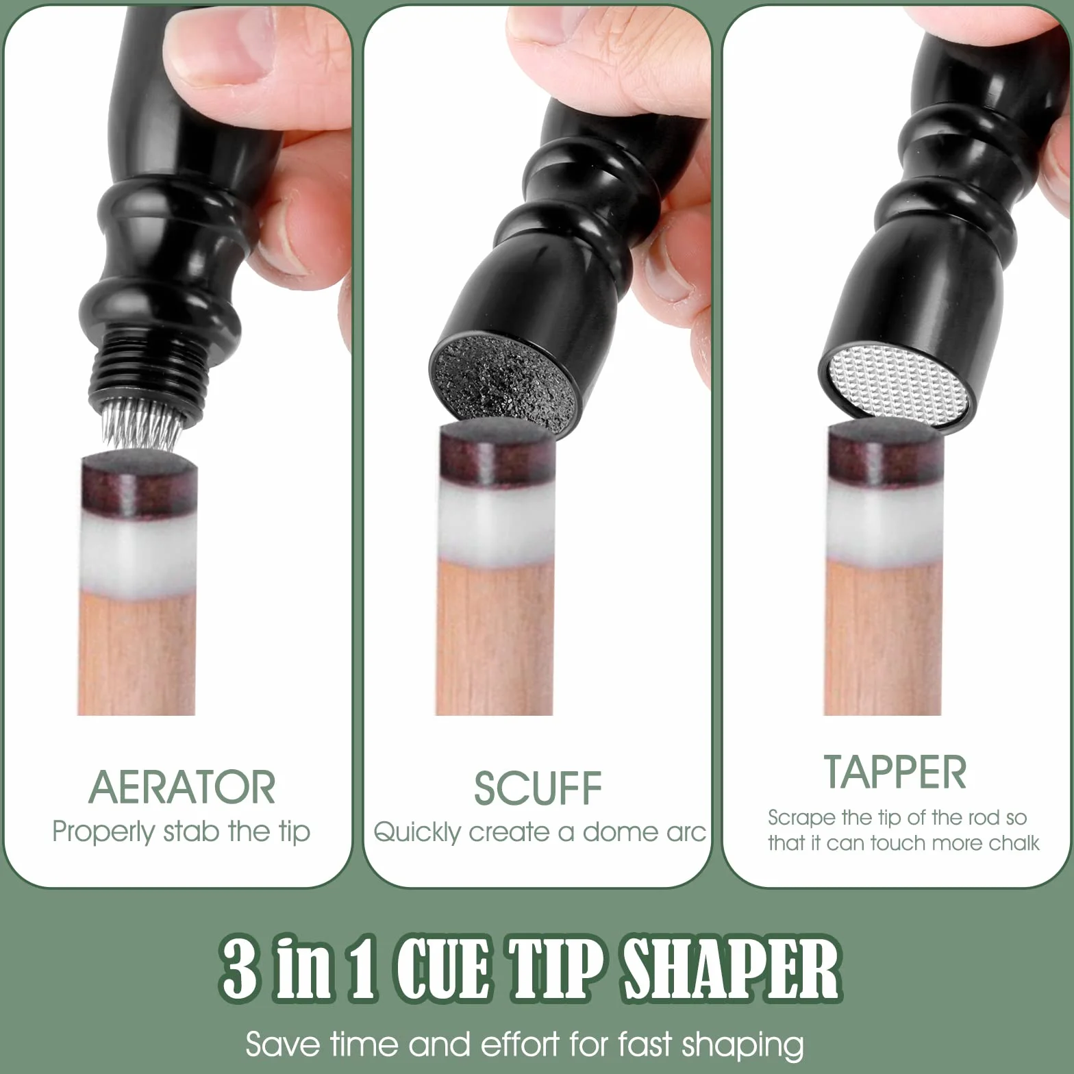Narzędzie do konserwacji końcówek kija bilardowego Snooker Pool Cue Tip Tool Trymer Tapper Szlifierka