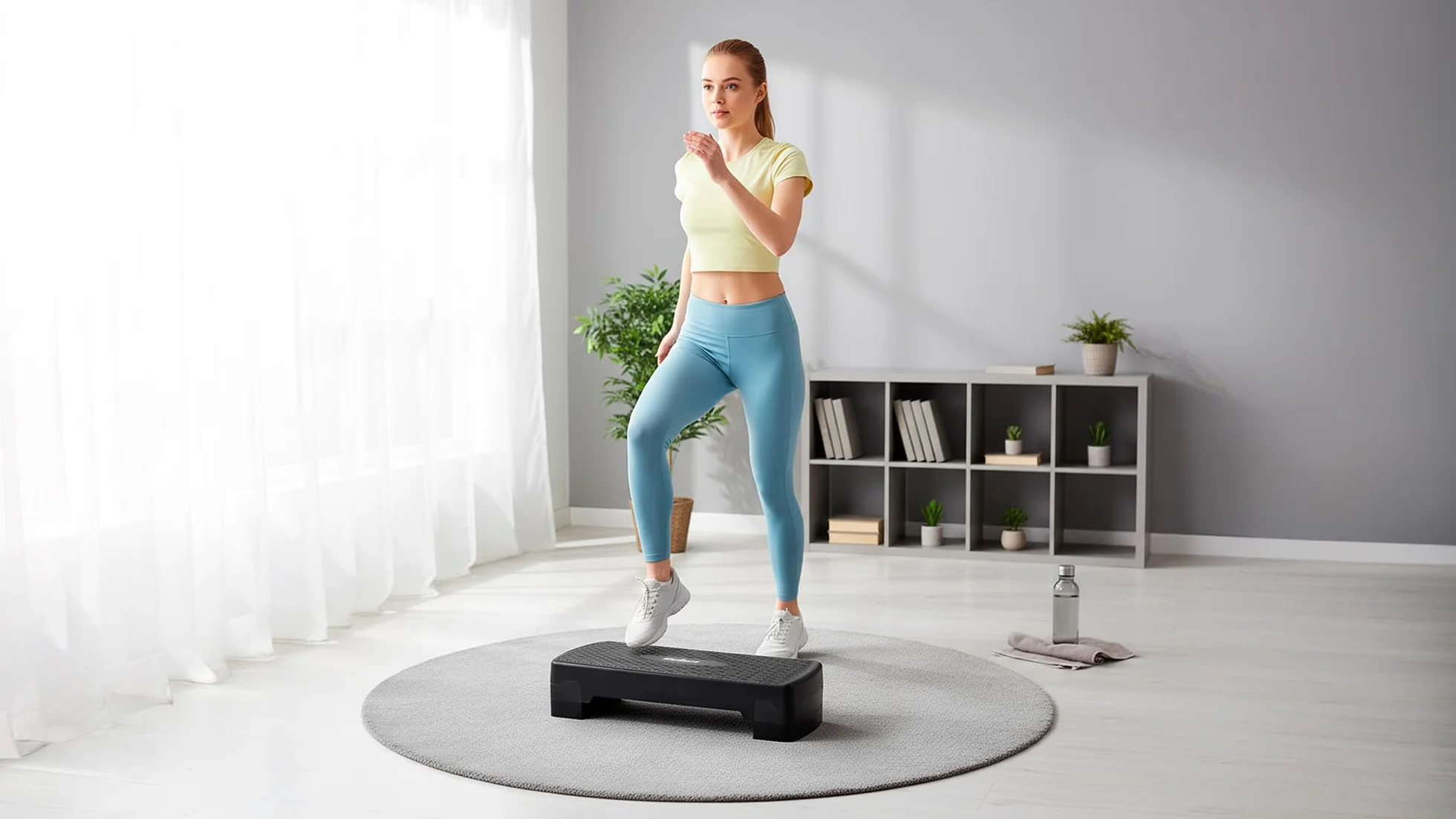 Rebel Electro Step do Aerobiku Fitness 2 Stopnie 68cm Stepper Podest Schodek Czarny