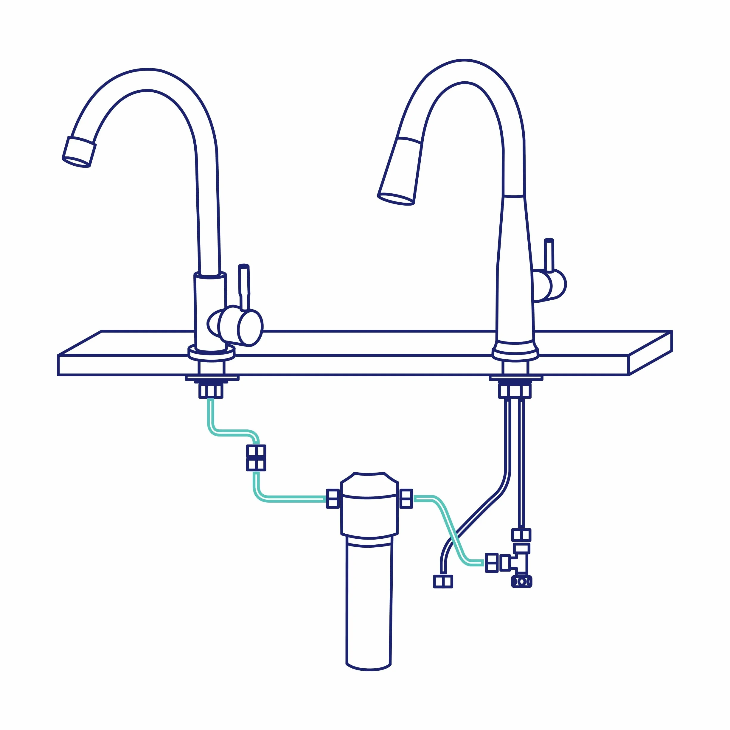 Aquafloow podzlewowy system filtracji wody z filtrem blokowym CARBON, redukcja chloru, poprawa smaku, timer, podłączenie bezpośrednie