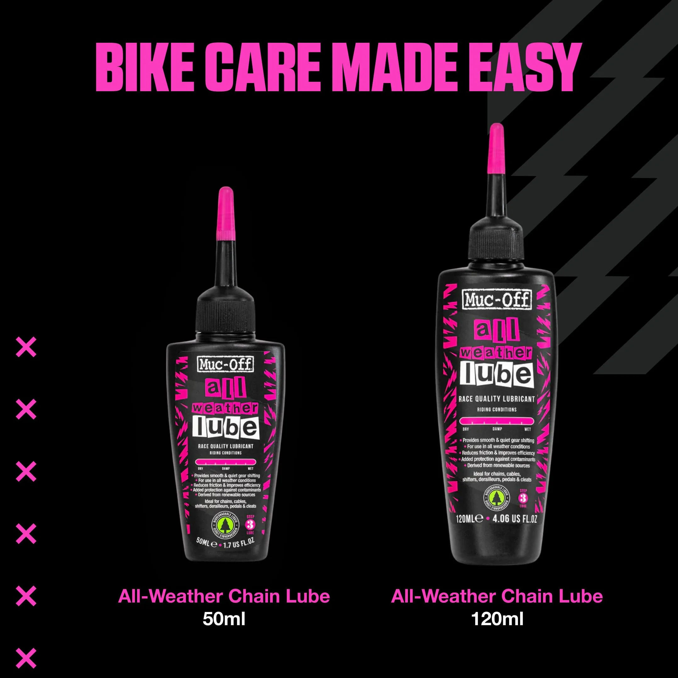 Muc-Off All-Weather Chain Lube, 50ml – Smar do Łańcucha Rowerowego, Olej do Łańcucha Rowerowego, Olej do Smarowania Łańcucha – Biodegradowalny Olej do Łańcucha do Każdych Warunków Pogodowych