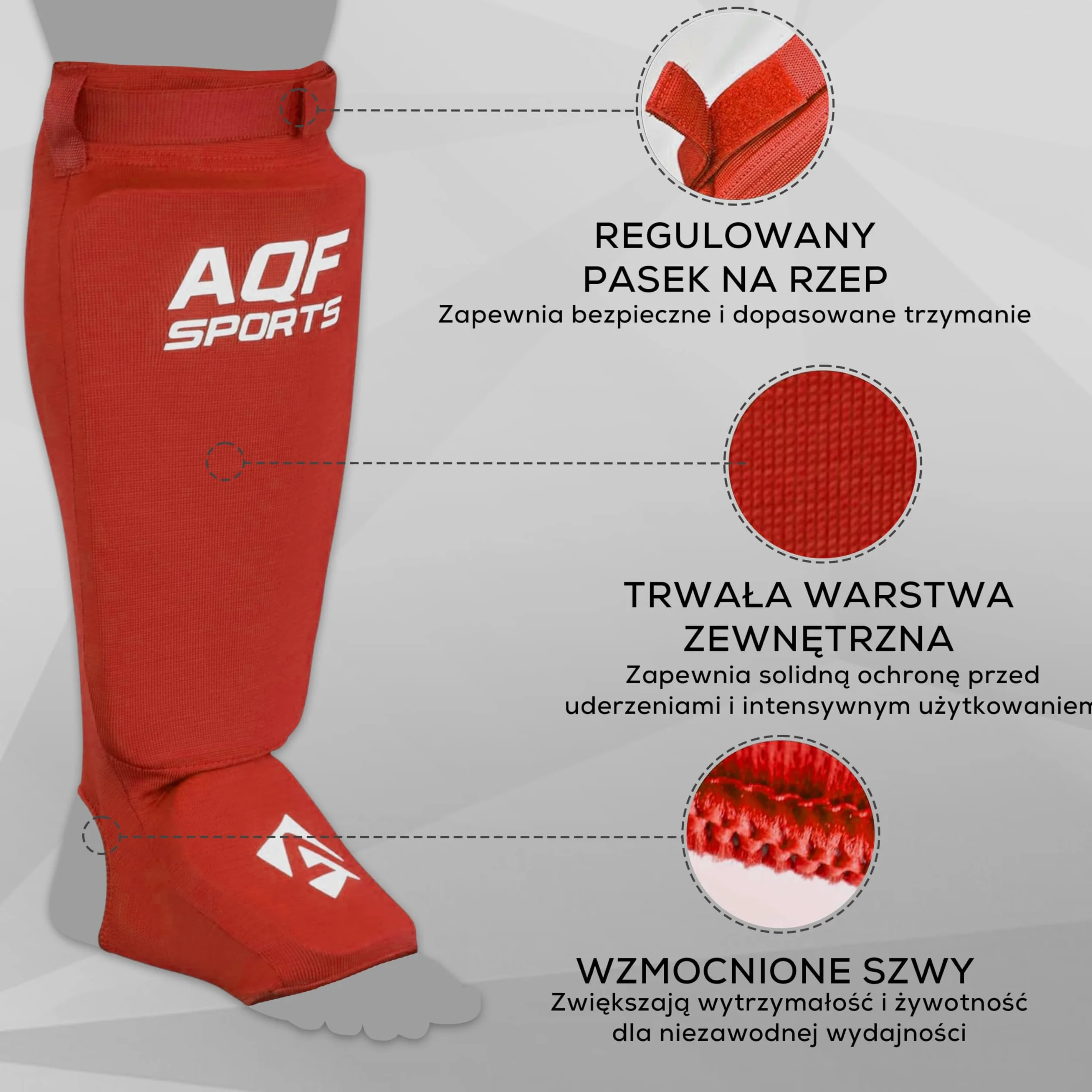 AQF Ochraniacze Piszczeli i Stóp do Kickboxingu, Muay Thai, MMA, Pianka EVA, Ochrona Nóg, Boks, Karate, BJJ, Taekwondo CE UKCA SATRA