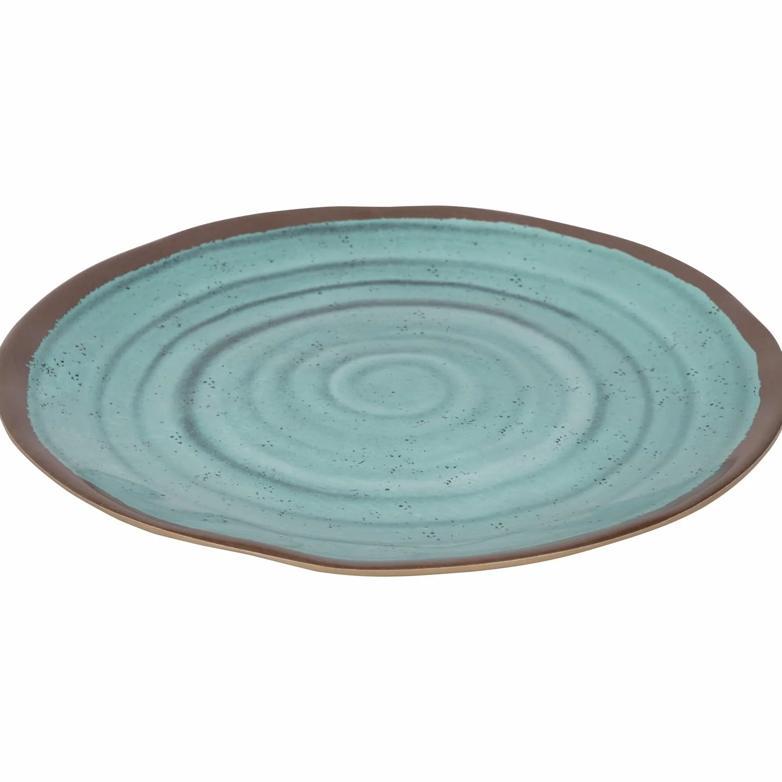 Bo-Camp Zastawa stołowa - 100% melamina - 12 sztuk - Halo - Aqua/Terakota