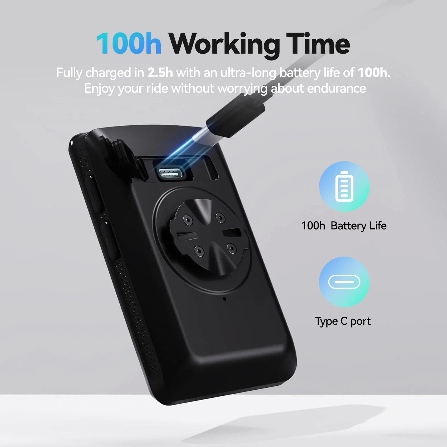 CYCPLUS Komputer rowerowy GPS bezprzewodowy, ANT+ komputer rowerowy GPS z Bluetooth, ekran LCD 2,8 cala, wytrzymałość baterii 100 godzin, prędkościomierz rowerowy z automatycznym podświetleniem