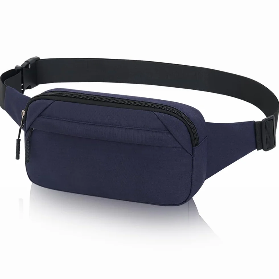 Saszetka na pas męska damska mała torebka na pasku sportowa Bum Hip Bag mężczyźni kobiety Waist Fanny Pack na podróże, wędrówki, trening psa na świeżym powietrzu, niebieski, 23x4x12 cm, sport