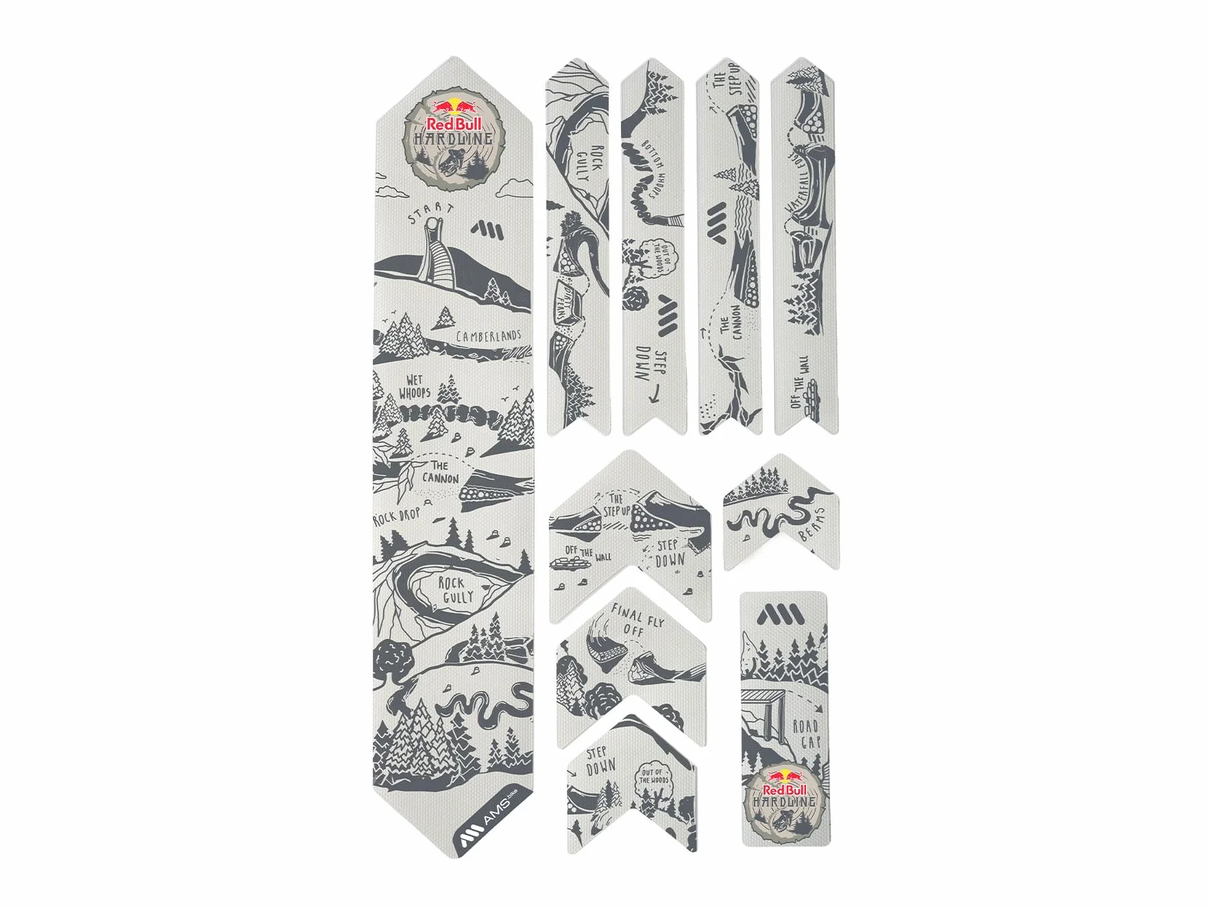 All Mountain Style AMS High Impact Frame Guard Extra - Chroni rower przed zarysowaniami i wgnieceniami, Red Bull Hard Grey